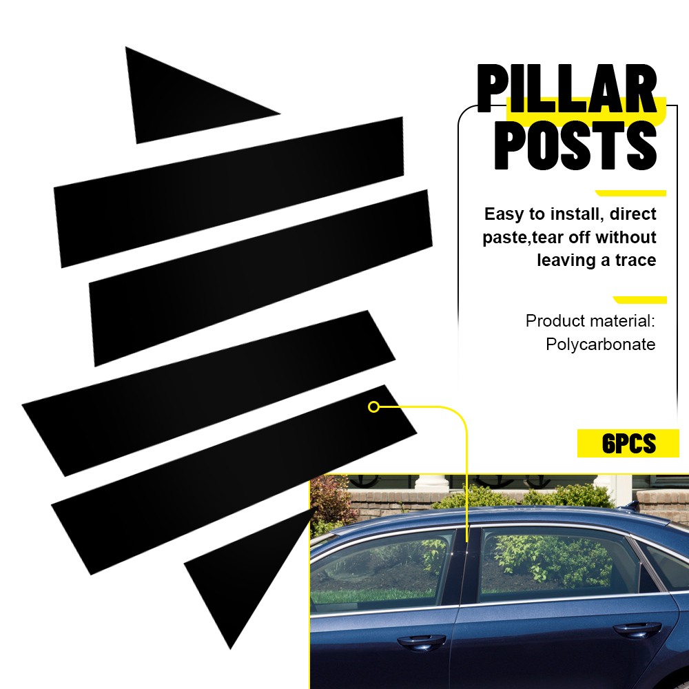 Fit for 2011-2019 Volkswagen Passat Black Pillar Post Door Window Cover 6Pcs New
