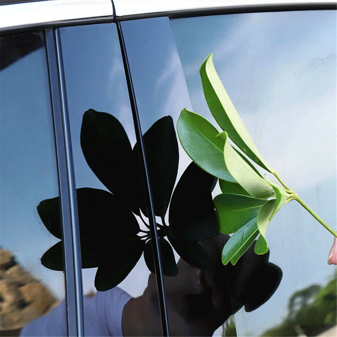 For GMC Acadia 2007-2016 6PCS Black Window Pillar Post Trim Covers Kits