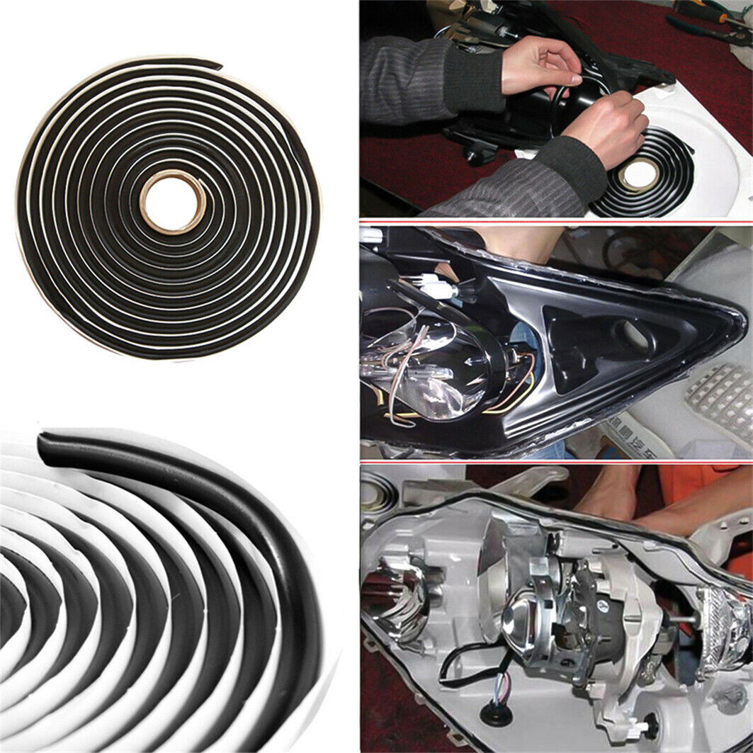 Butyl Tape Rubber Glue Headlight Sealant Retrofit Reseal Headlamps Strip Roll
