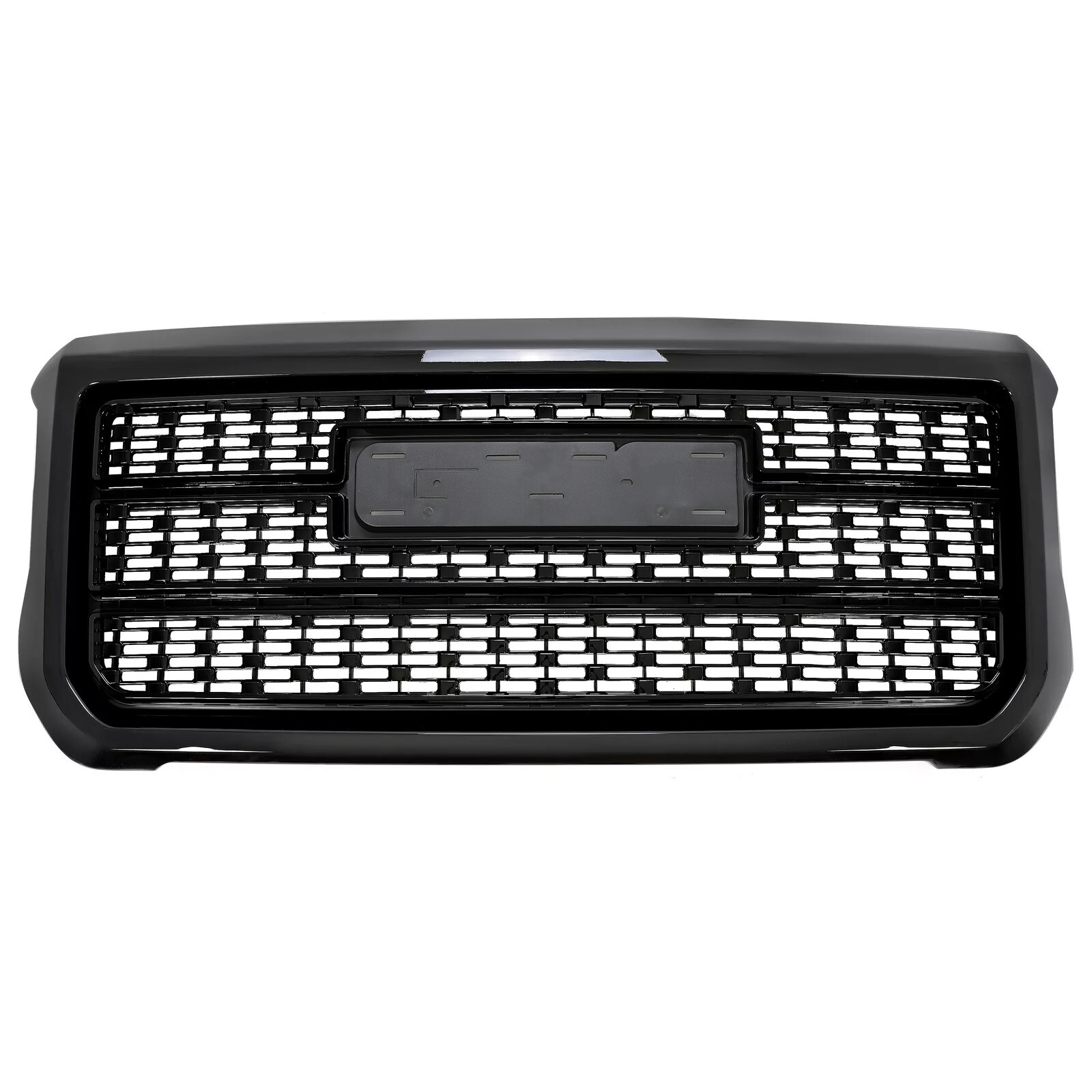 Front Upper Grille For 2015-2019 GMC Sierra 2500HD 3500HD Denali Gloss Black
