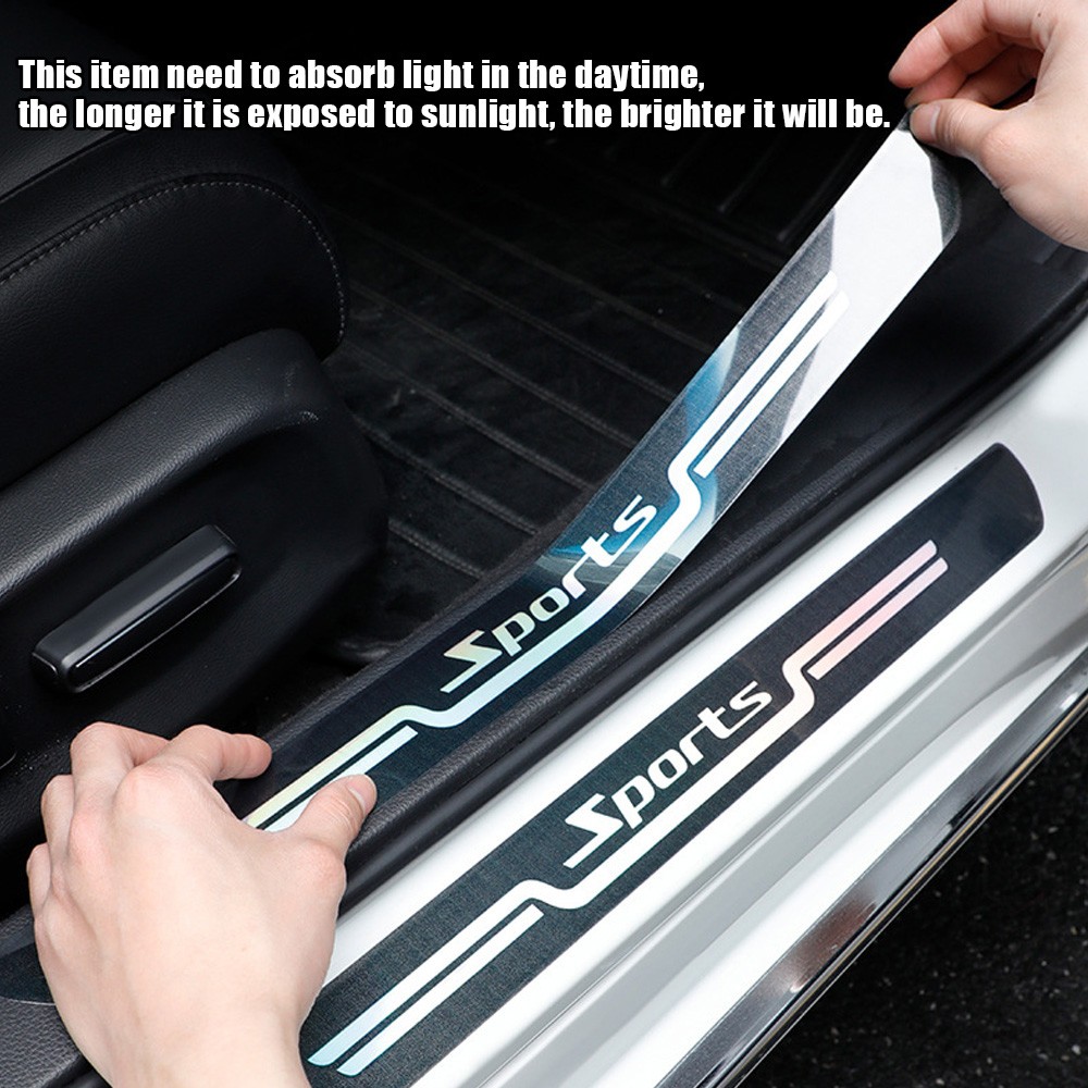 4pcs Car Accessories Door Sill Scuff Plate Cover Protector Stickers Universal