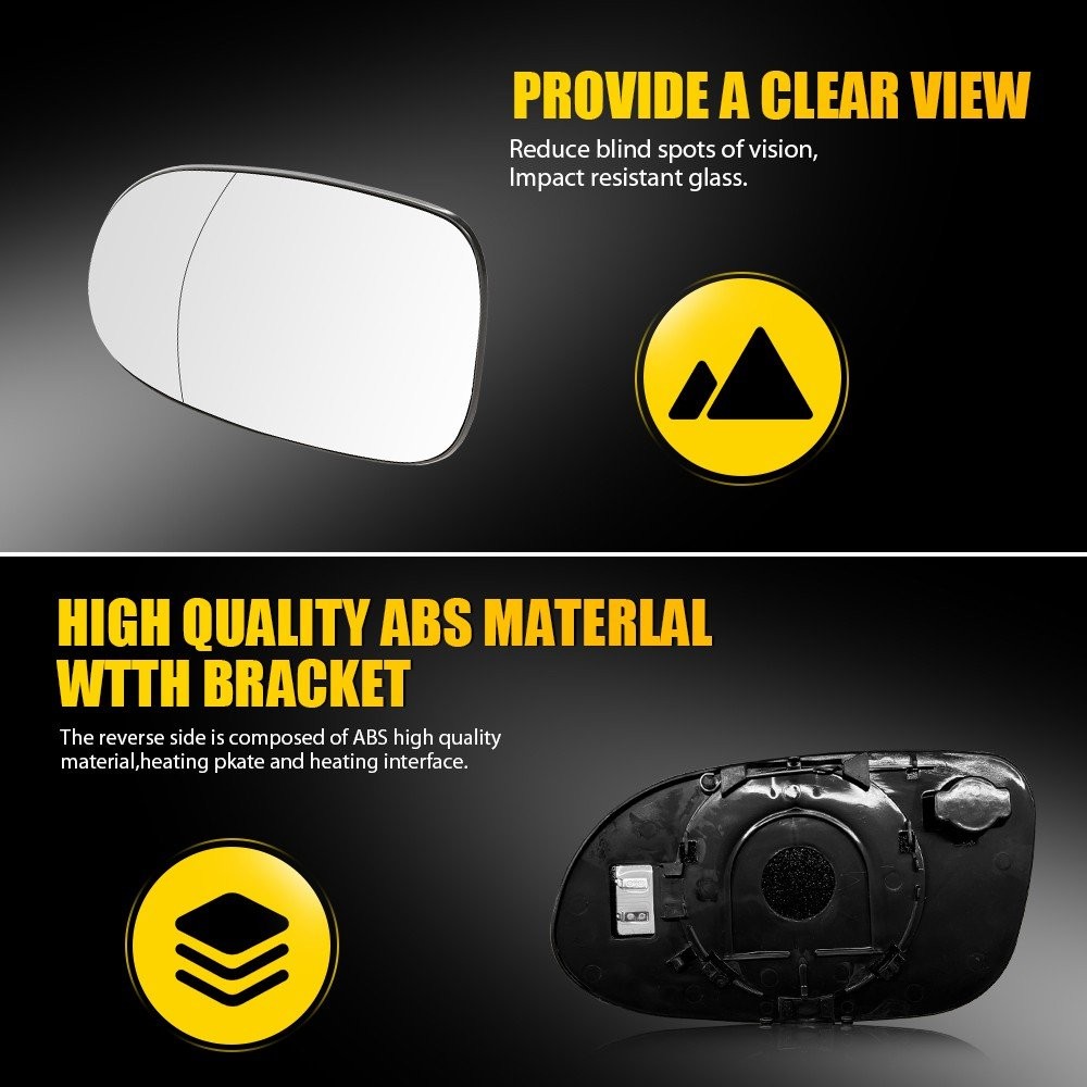 2098100121,Heated Mirror Glass for Mercedes Benz SL500 SLK230 SLK320 Left 1-10x