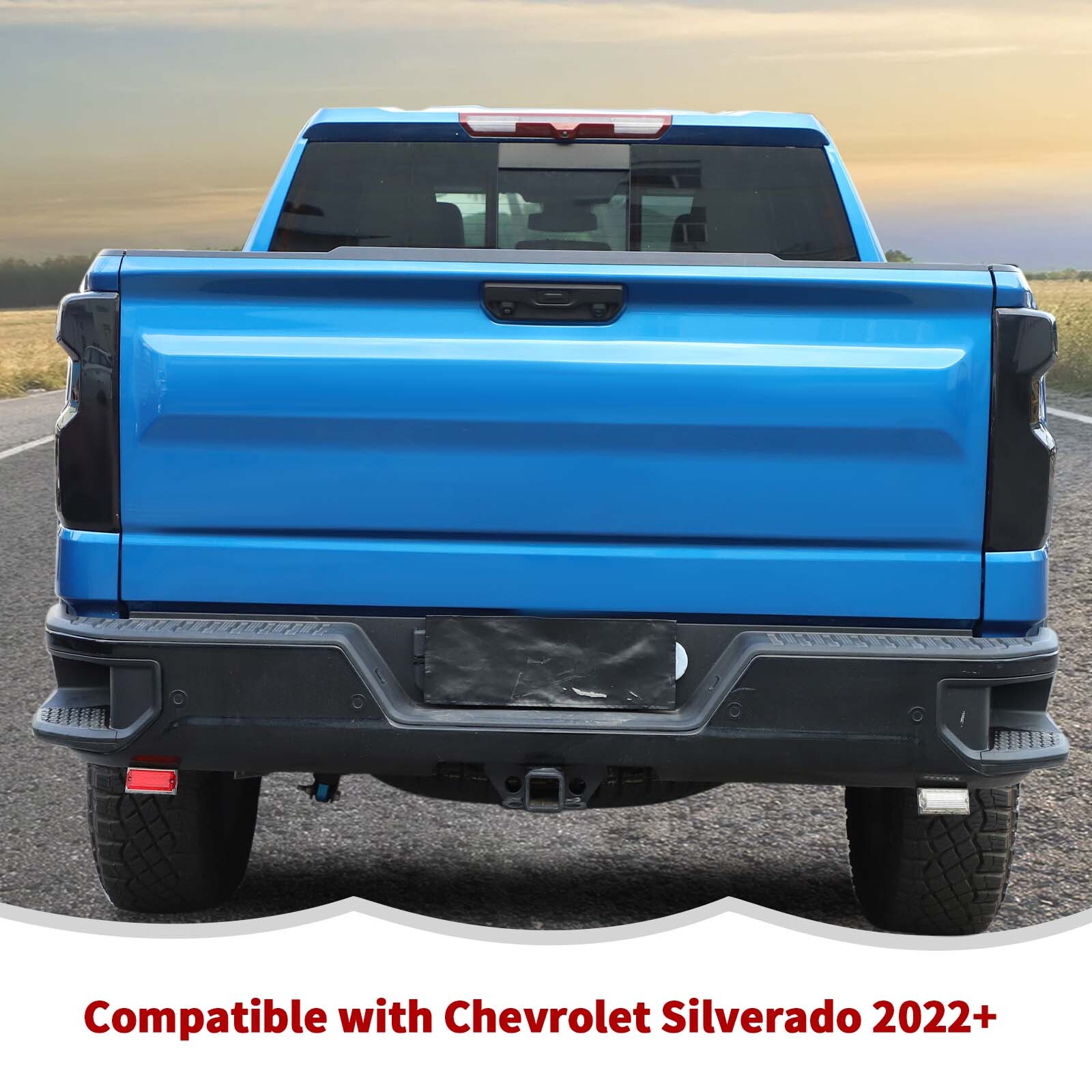 5Pcs Taillight & 3rd Brake Light Lamp Guard Cover Trim For Chevy Silverado 2022+