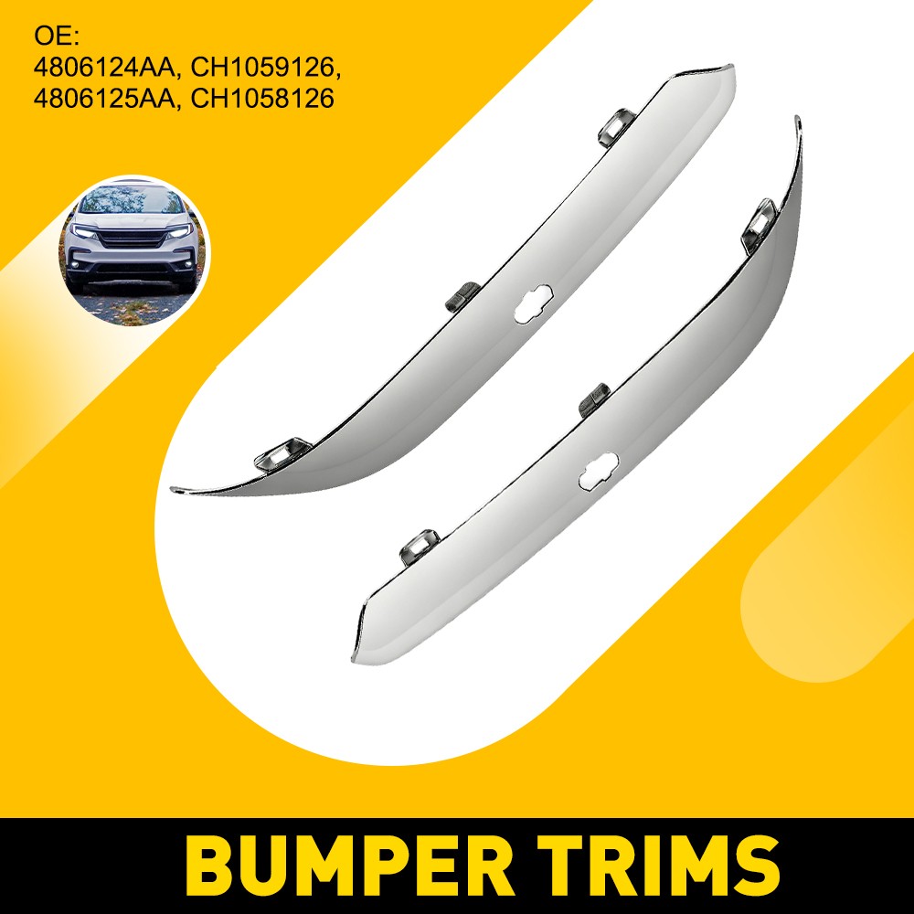 Pair Front Bumper Chrome Trim Covers Set For Chrysler 300 C 2005-2010 300S 2010
