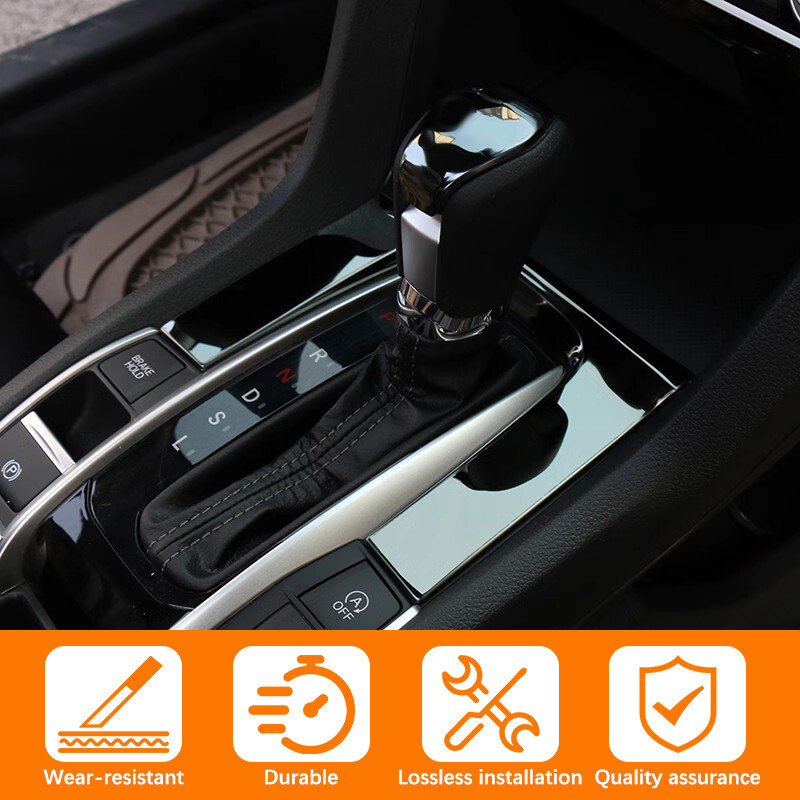 FOR HONDA CIVIC 10TH 2016-2021 PIANO BLACK SHIFT INTERIOR GEAR COVER PANEL TRIM