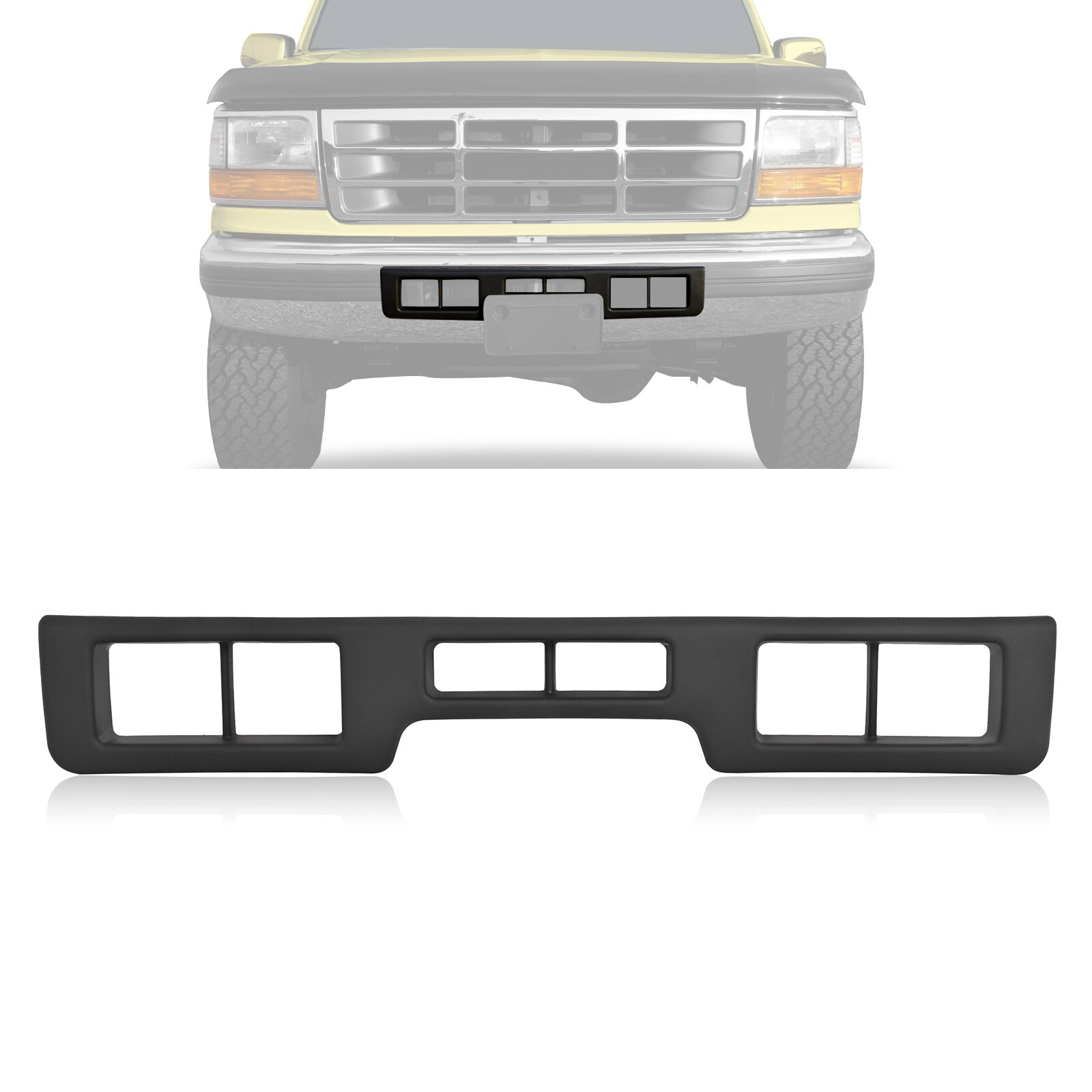 Front Bumper Center Molding Trim For Ford F-150 F-250 F-350 Bronco 1992-1997 93