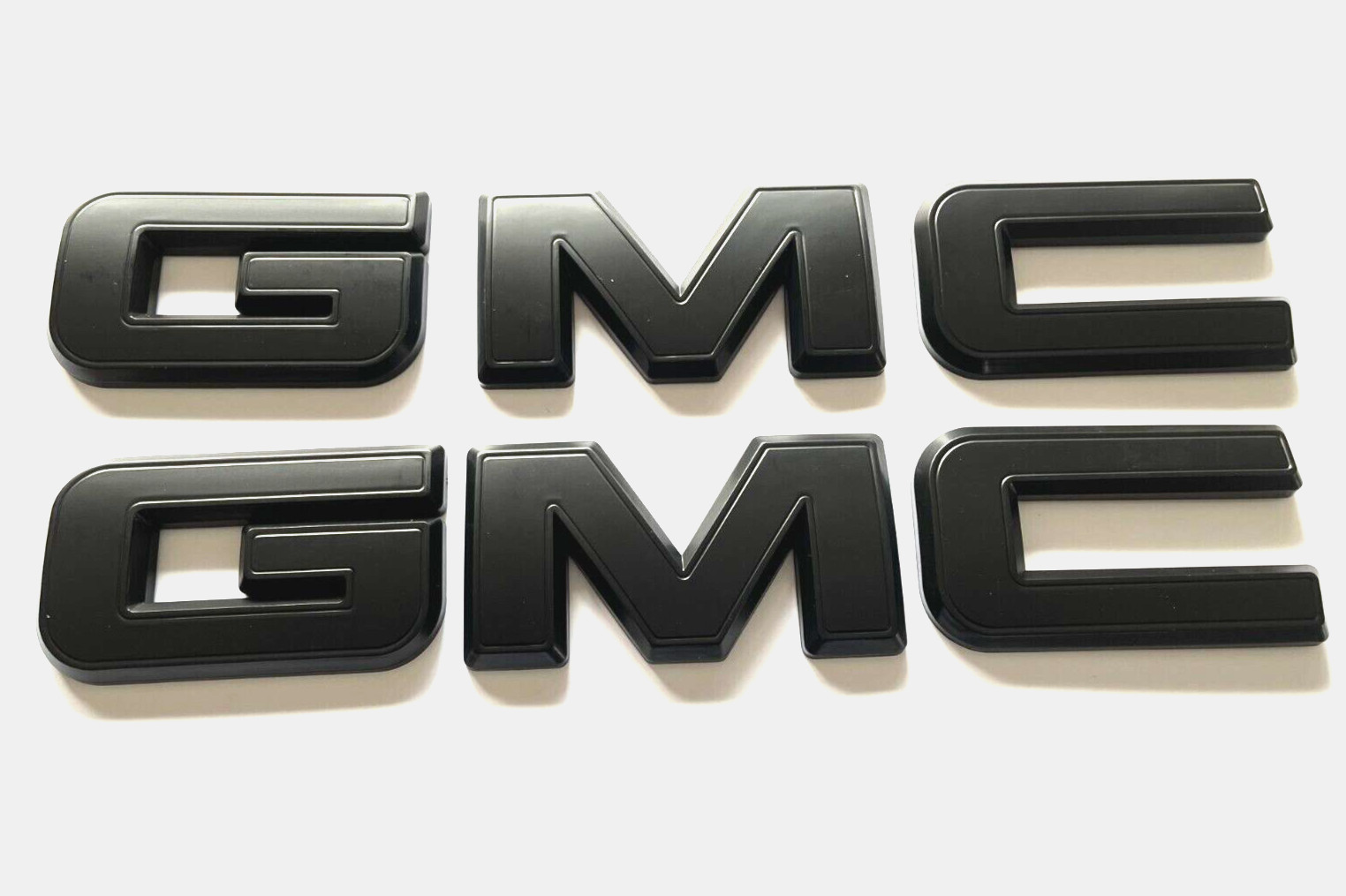 2019-2023 GMC Sierra 1500 2500HD 3500HD Front & Rear MATTE BLACK OVERLAY Emblem