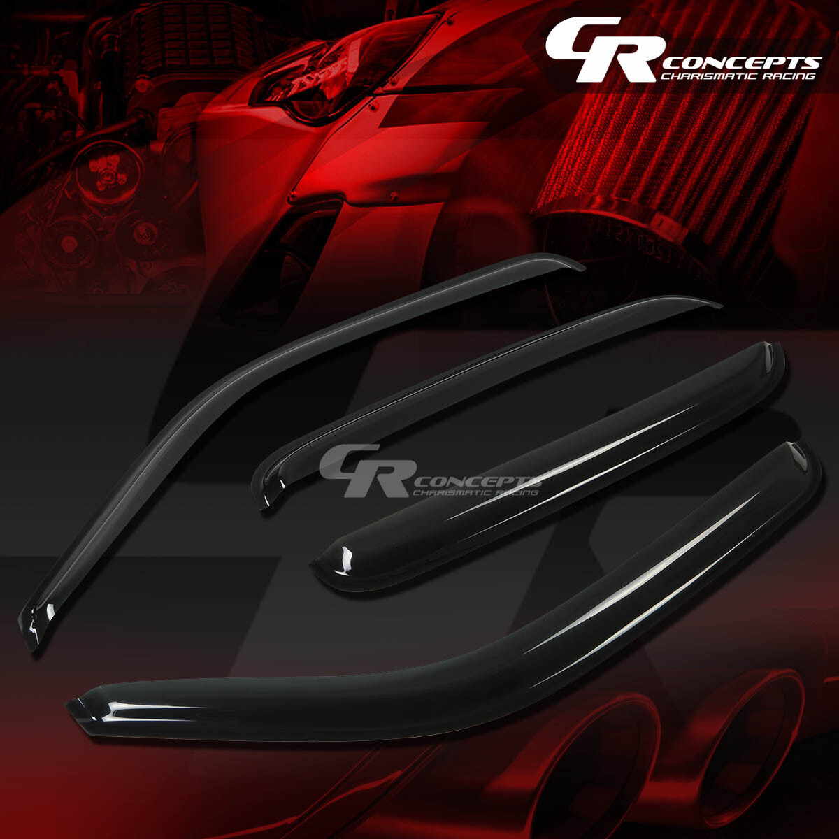 SMOKE TINT WINDOW VISOR/WIND DEFLECTOR VENT RAIN SHADE FOR 00-06 TAHOE/YUKON 4DR