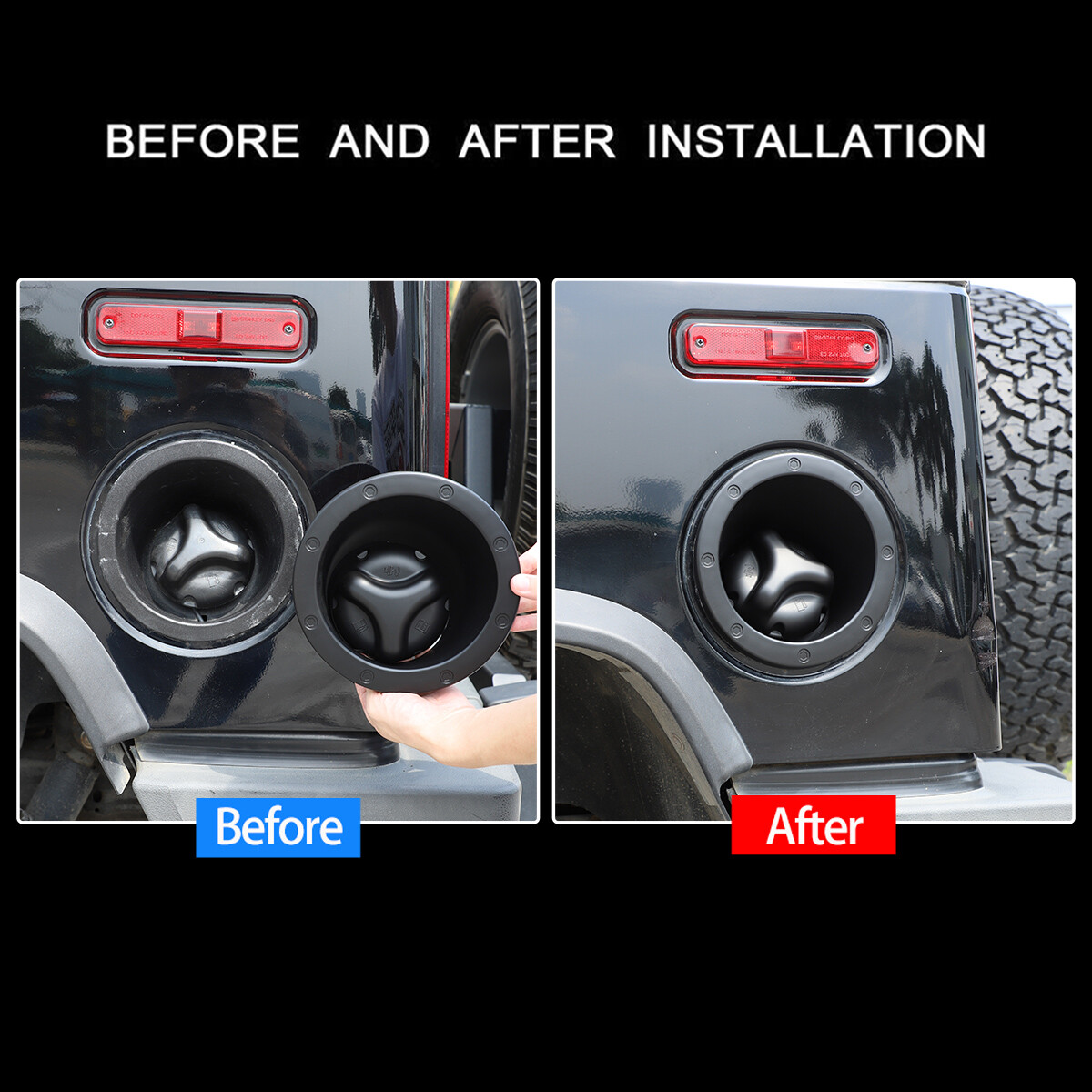Black Cap Fuel Door Bezel Gas Tank Moulding Cover Trim For Hummer H2 2003-2009