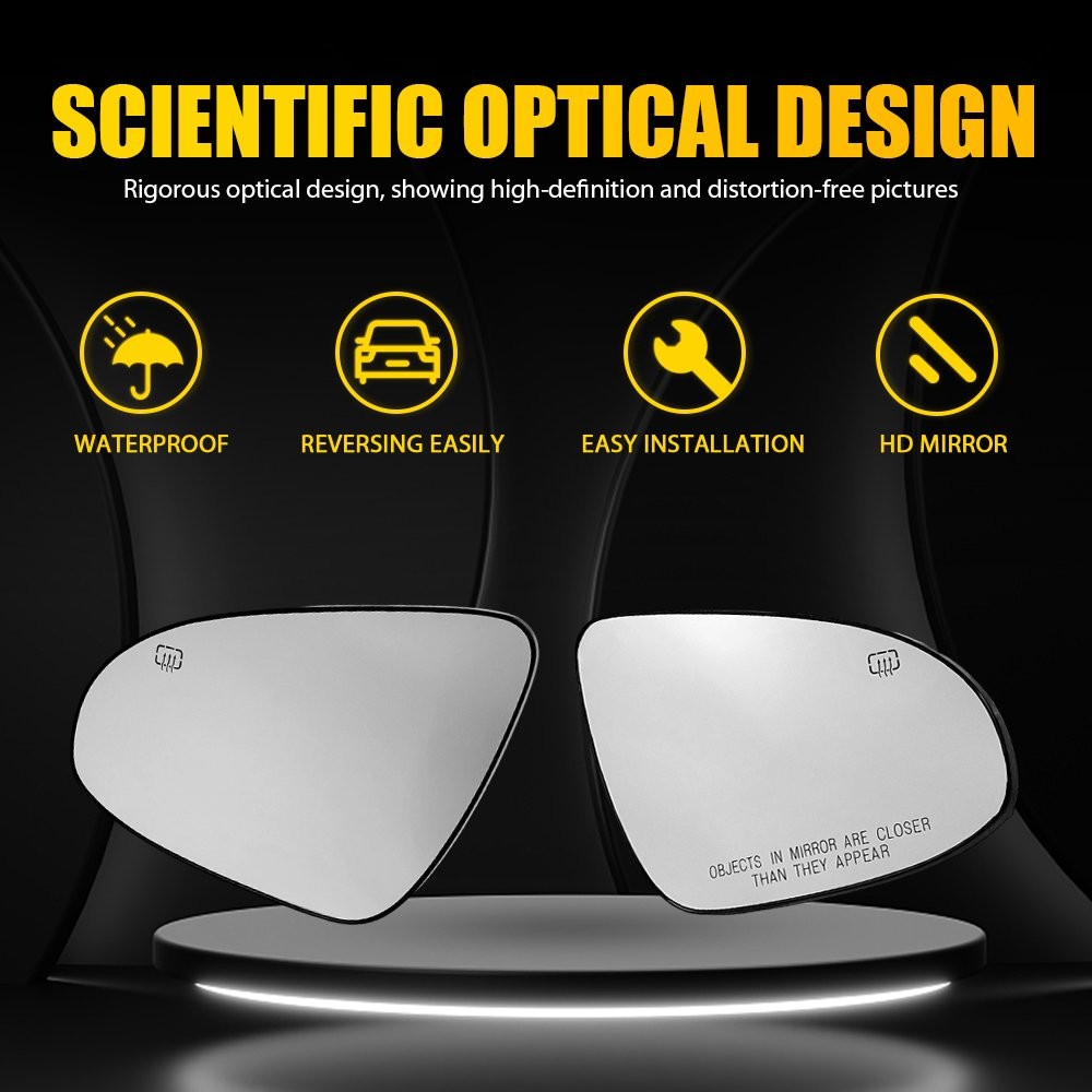 Heated View Mirror Glass Left Right Side For 2014-2019 Toyota Corolla TO1324117