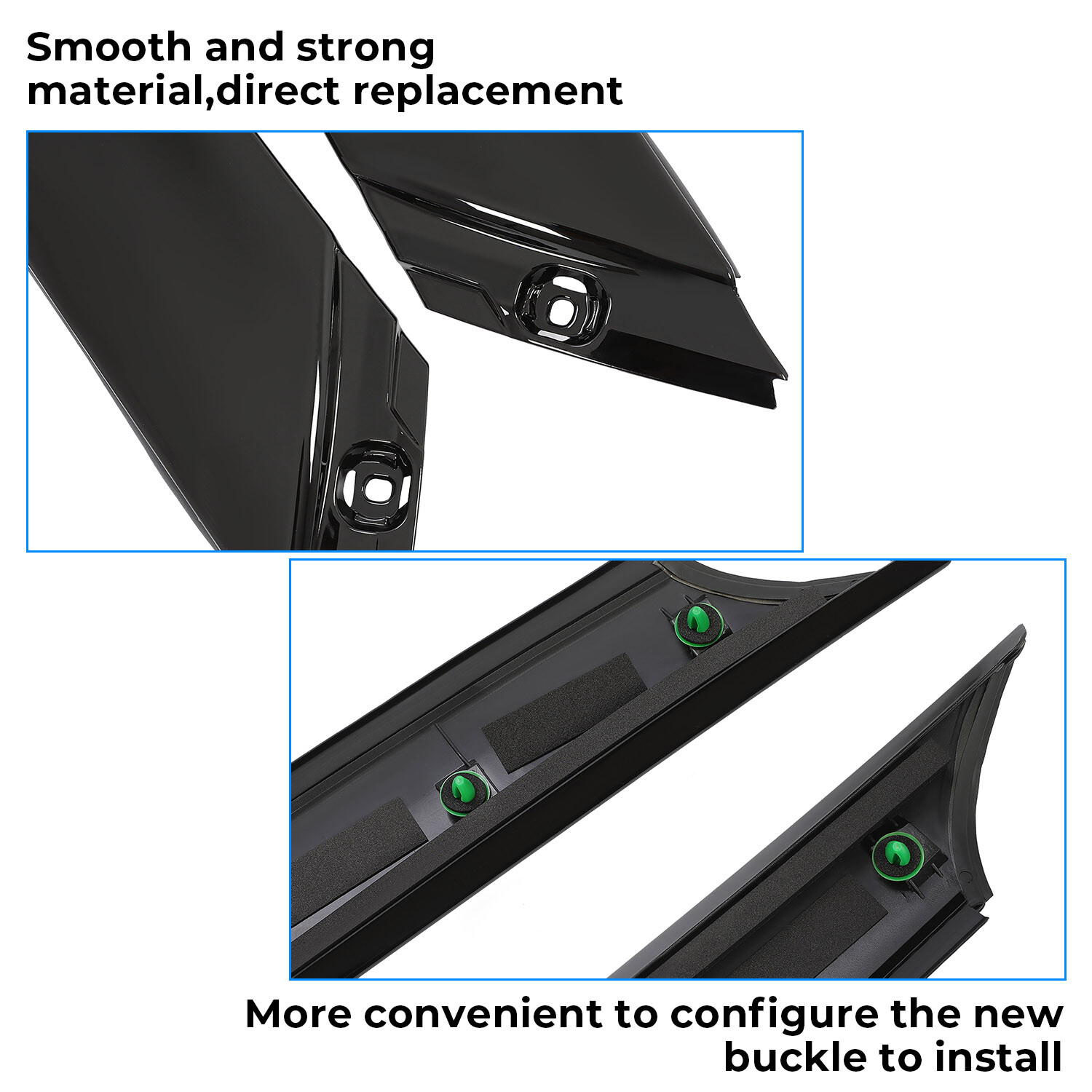 2pcs Windshield Pillar Trim Exterior Molding Fit For Hyundai Veloster 2012-2017