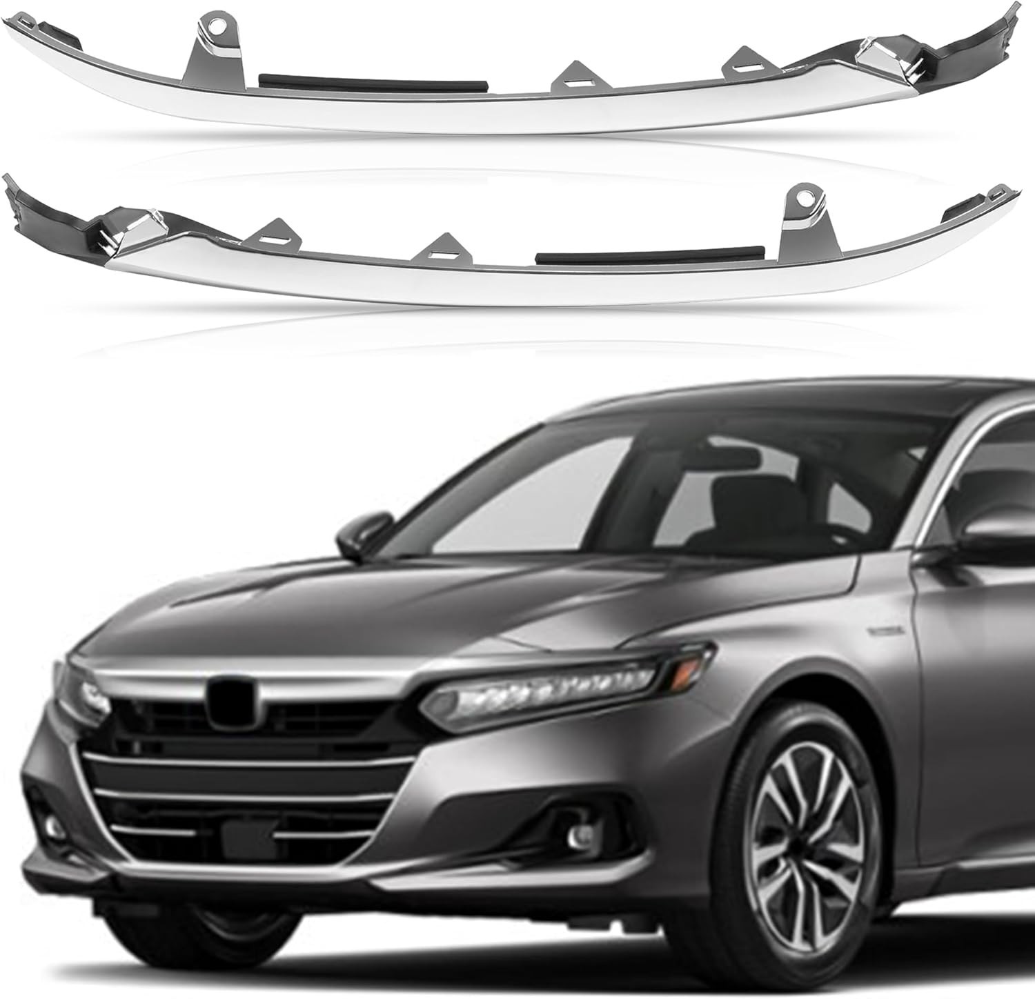 Fits 2021-2022 Honda Accord Headlight Chrome Molding Trim Left & Right Pair