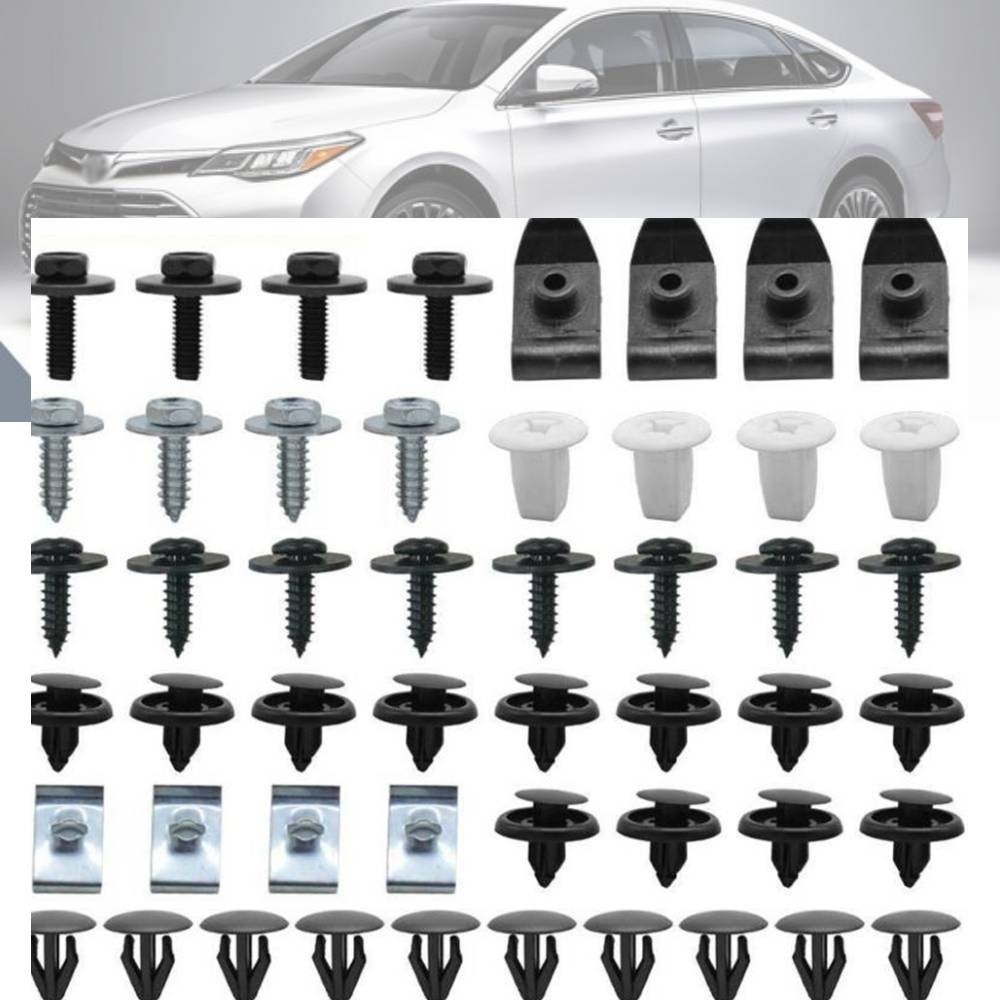 Parts Fasteners Plastic And Metal 50 Pcs Under Engine Cover Clips Underbody New