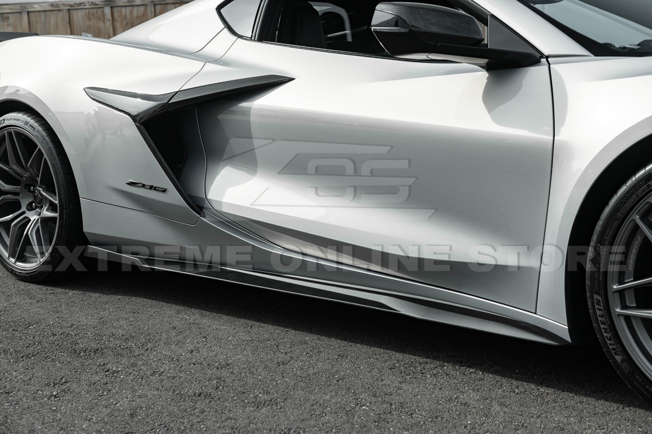 For 23-Up Corvette C8 Z06 | EOS Performance MATTE BLACK Side Skirts Extension