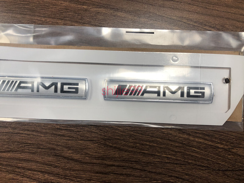 2pcs AMG For Mercedes Benz Car Emblem Badge Sticker Side Skirts Badge Logo