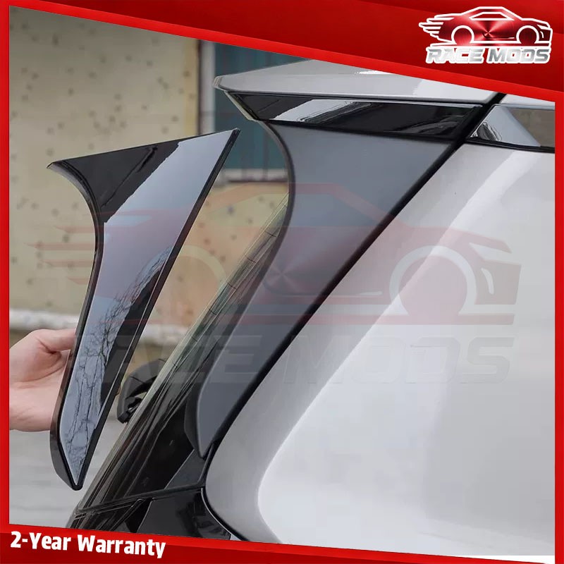 Black silver Rear Window Side Spoiler Cover Trim set For Toyota Rav4 XA60 2026