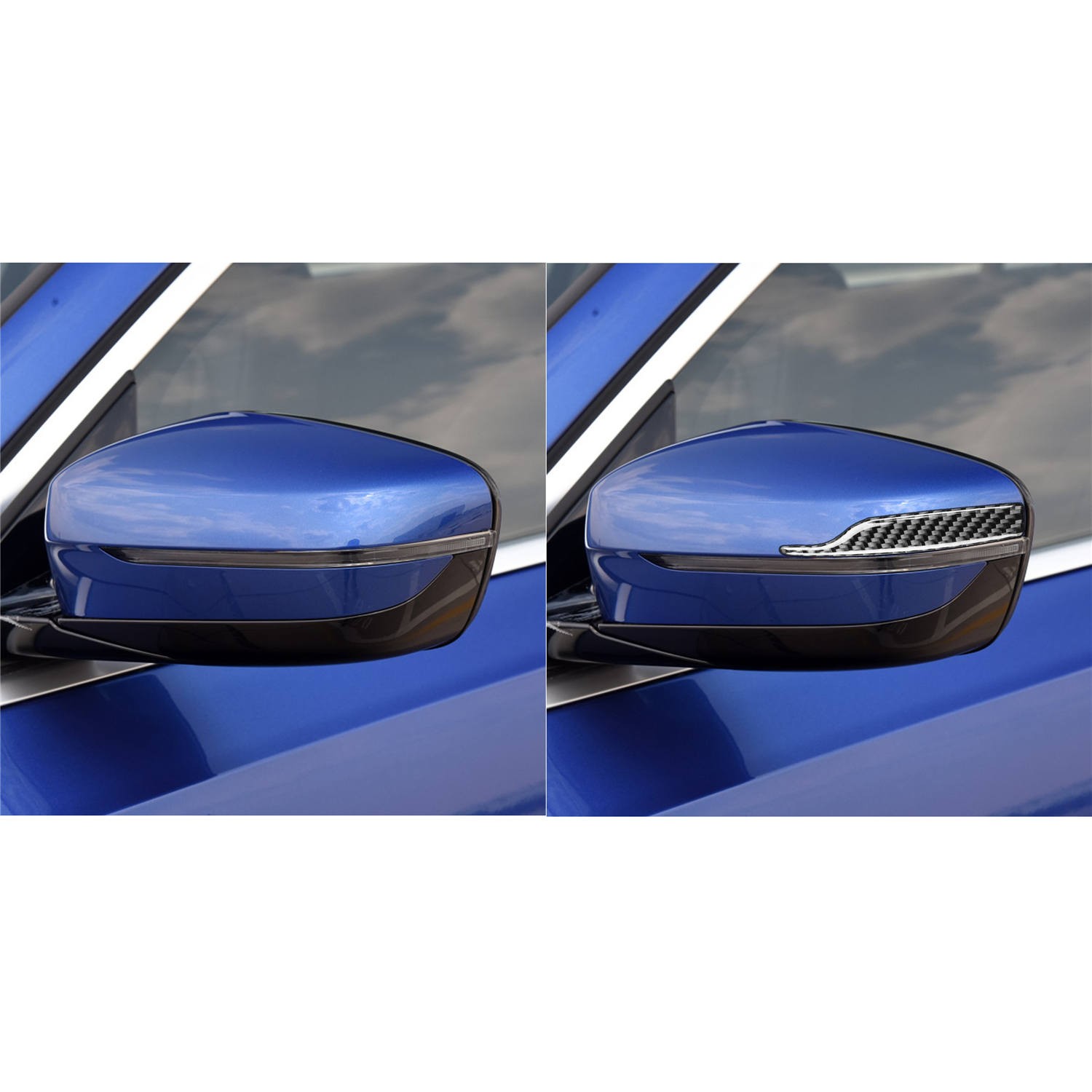 Pair of Car Carbon Fiber Rearview Mirror Protective Film Anti-Collision Strip