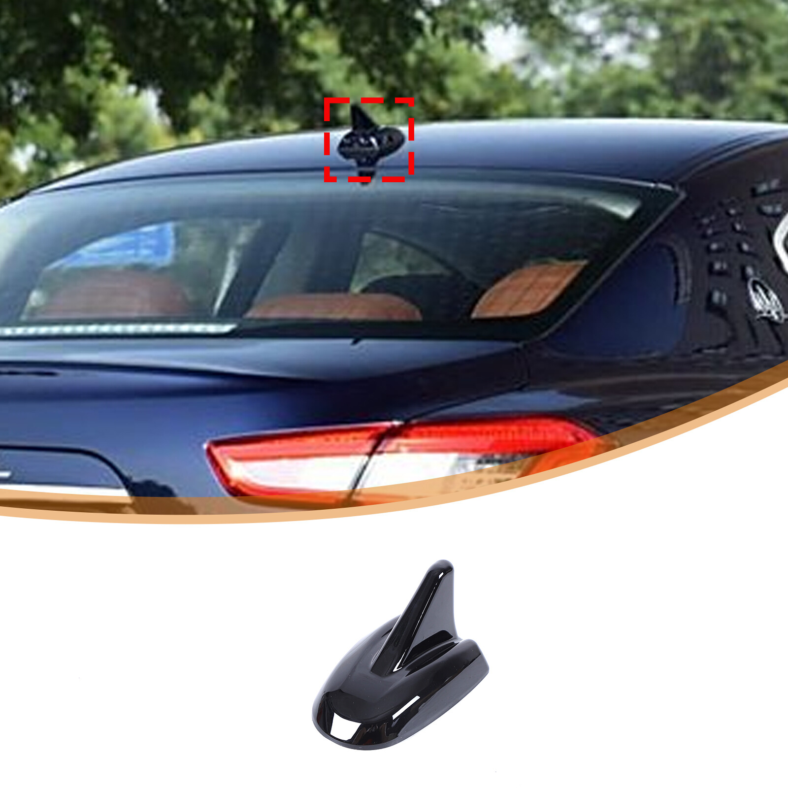 ABS Gloss Black Antenna Shark Fin Accent Cover Fits Maserati Ghibli 2014-21