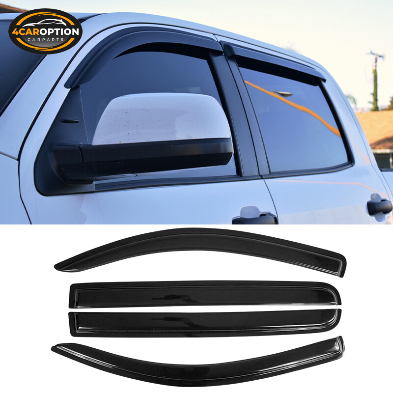 Fits 07-21 Toyota Tundra Crewmax Cab Window Visors Rain Sun Guard Vent 4 Pieces