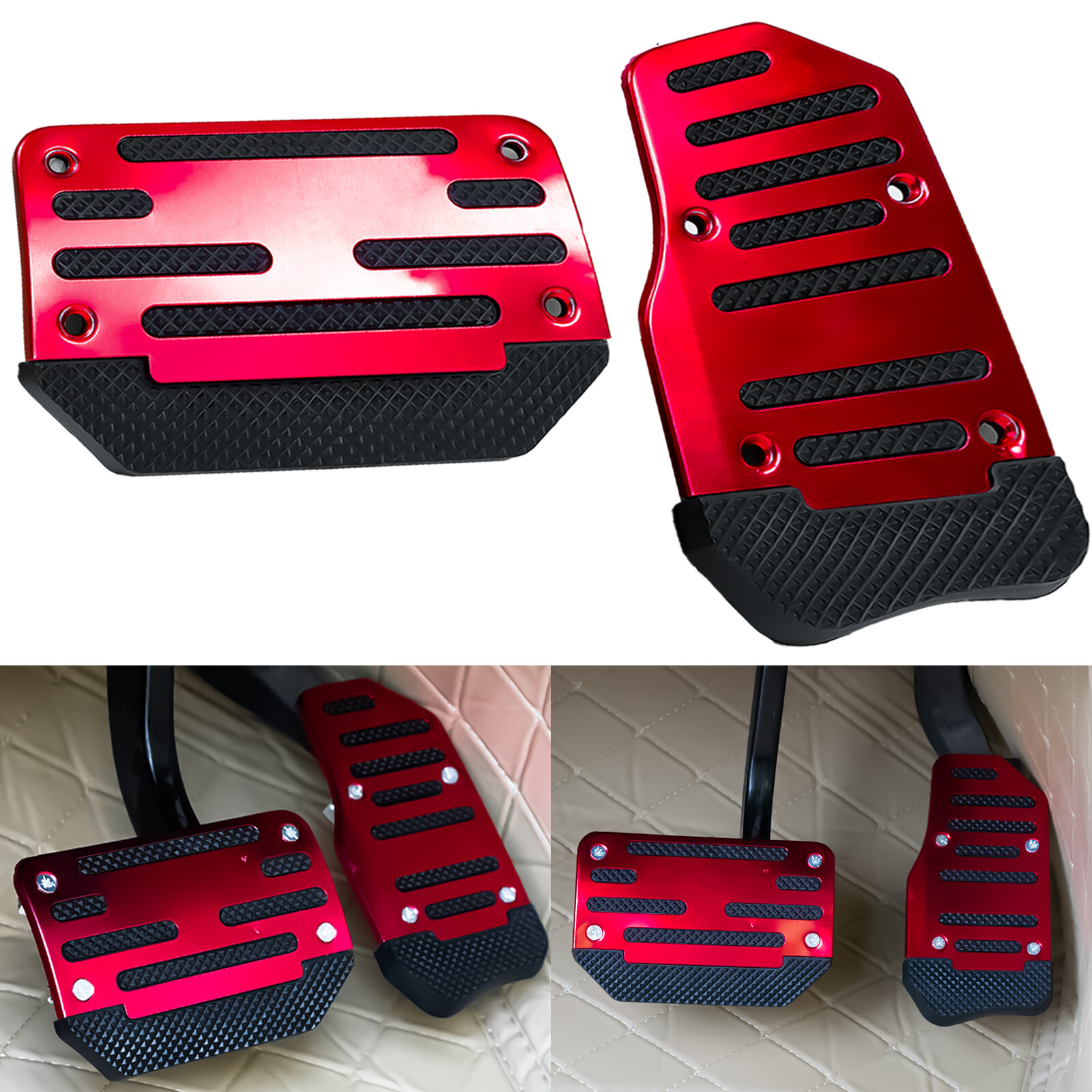 2Pcs Accessories Non-Slip Automatic Gas Brake Foot Pedal Pad Cover Kit Universal