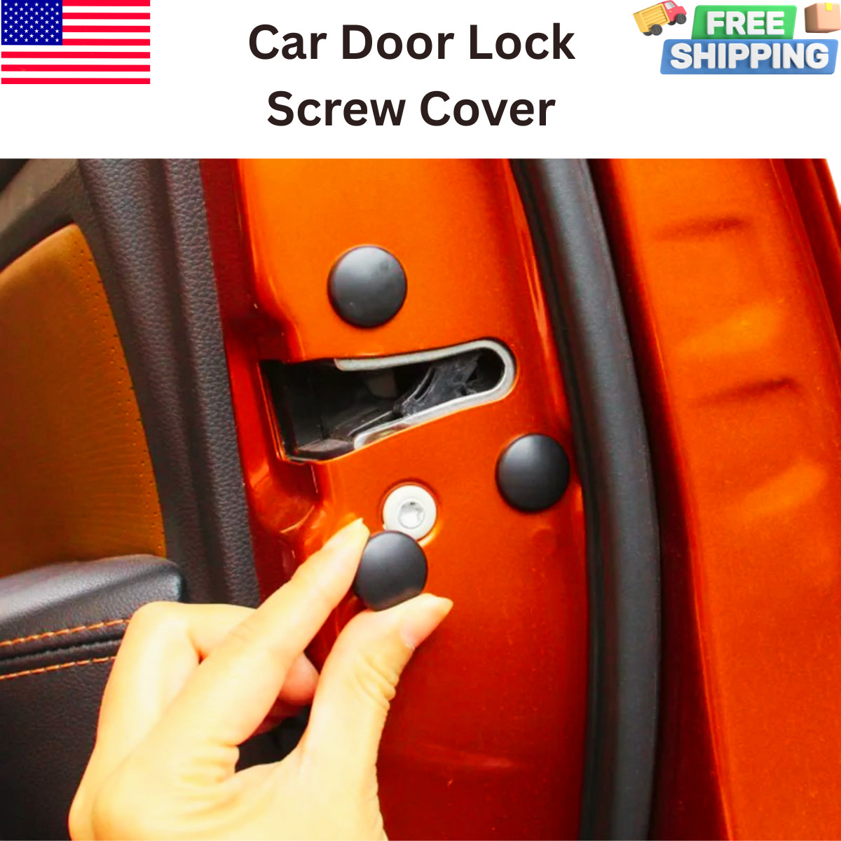 12X Car Interior Door Lock Screw Protector Cover Cap Trim Universal Accessories