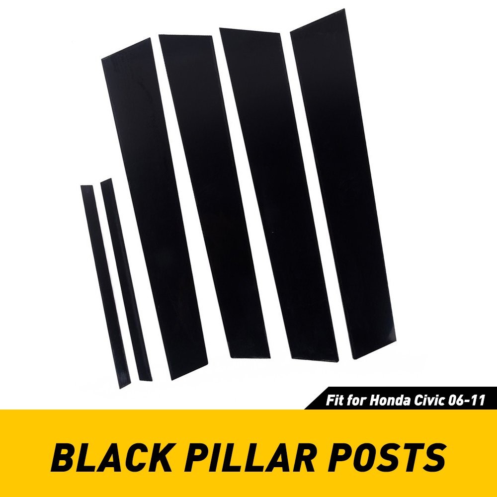 Pillar Posts for Honda Civic Sedan 06-11 6pcs Set Door Window Trim Cover Kit USA