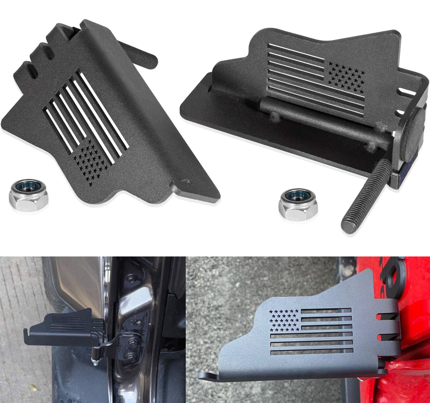 Metal Front Door Foot Pegs Rest Pedal For Jeep Wrangler JK JKU JL JLU 07~2020.👑