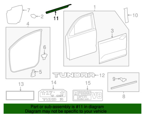 2008-2020 Sequoia Door Belt Molding Weatherstrip (4 PC SET) Genuine Toyota OEM