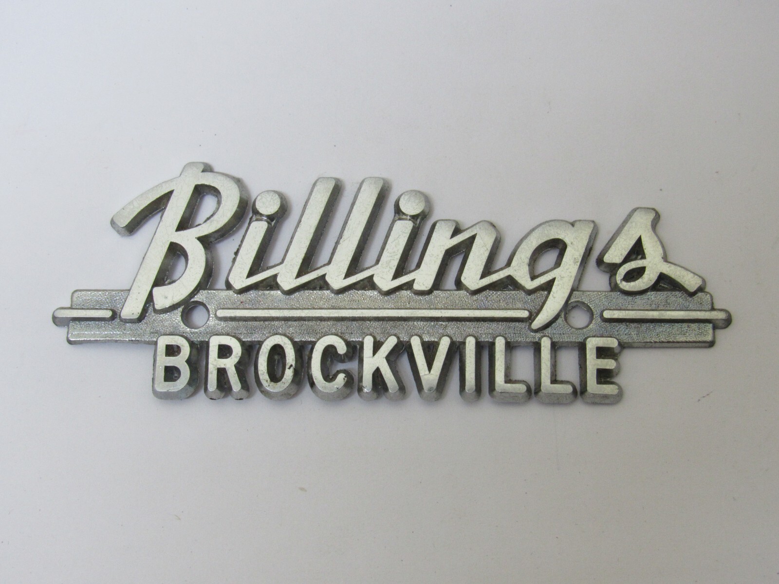 Vintage Billings Motors Brockville Ontario Canada Metal Dealer Badge Emblem Tag