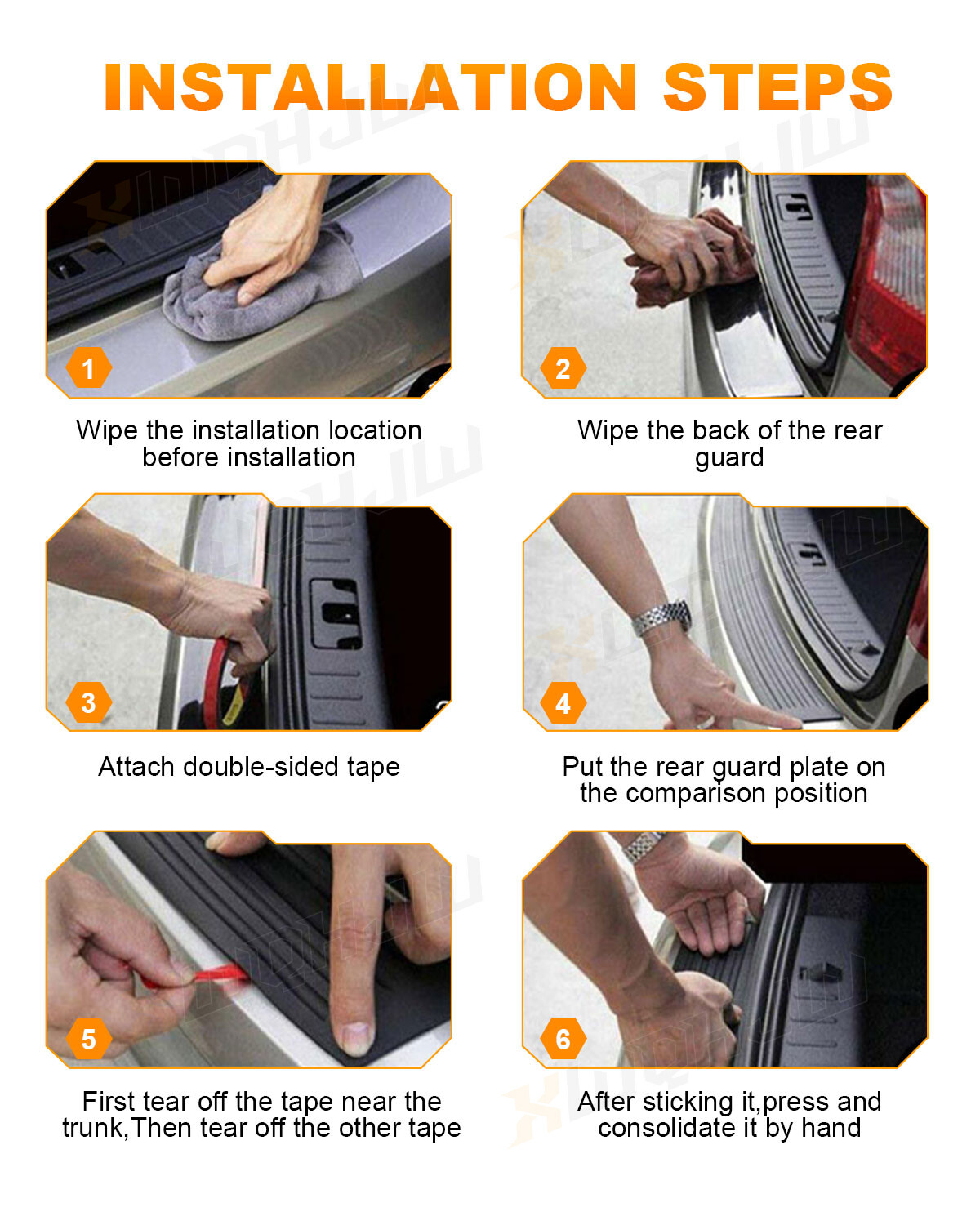 For Subaru Outback 2010-2014 Rubber Rear Bumper Protector Scratch Guard