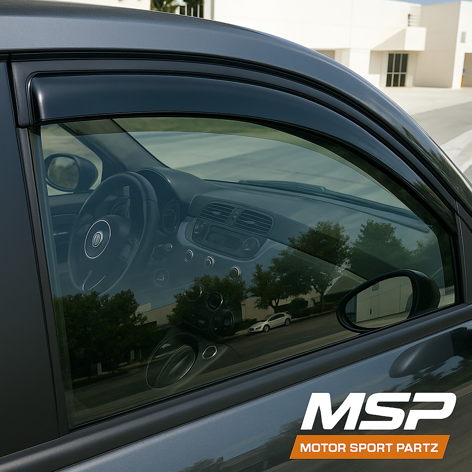 4pcs Rain Guard Vent Visor Sun shade Tape on For GMC Acadia Dark 2007-2016 Smoke