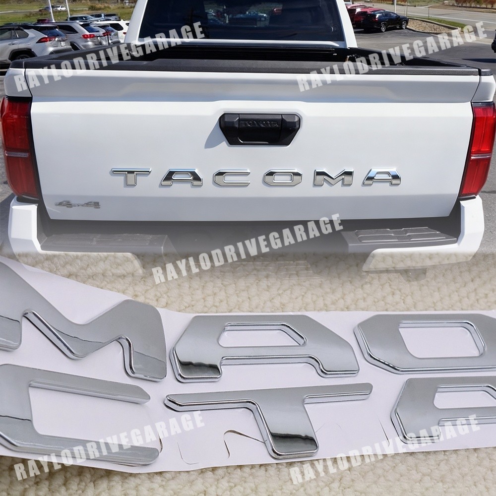 2024-2026 Tailgate Emblem For Tacoma Insert Letter Accessories Chrome Rear Badge