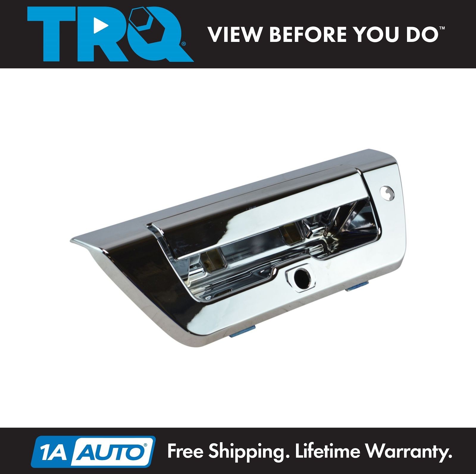 TRQ Manual Tailgate Handle Chrome Finish w Lock Camera Provisions for F150 Truck