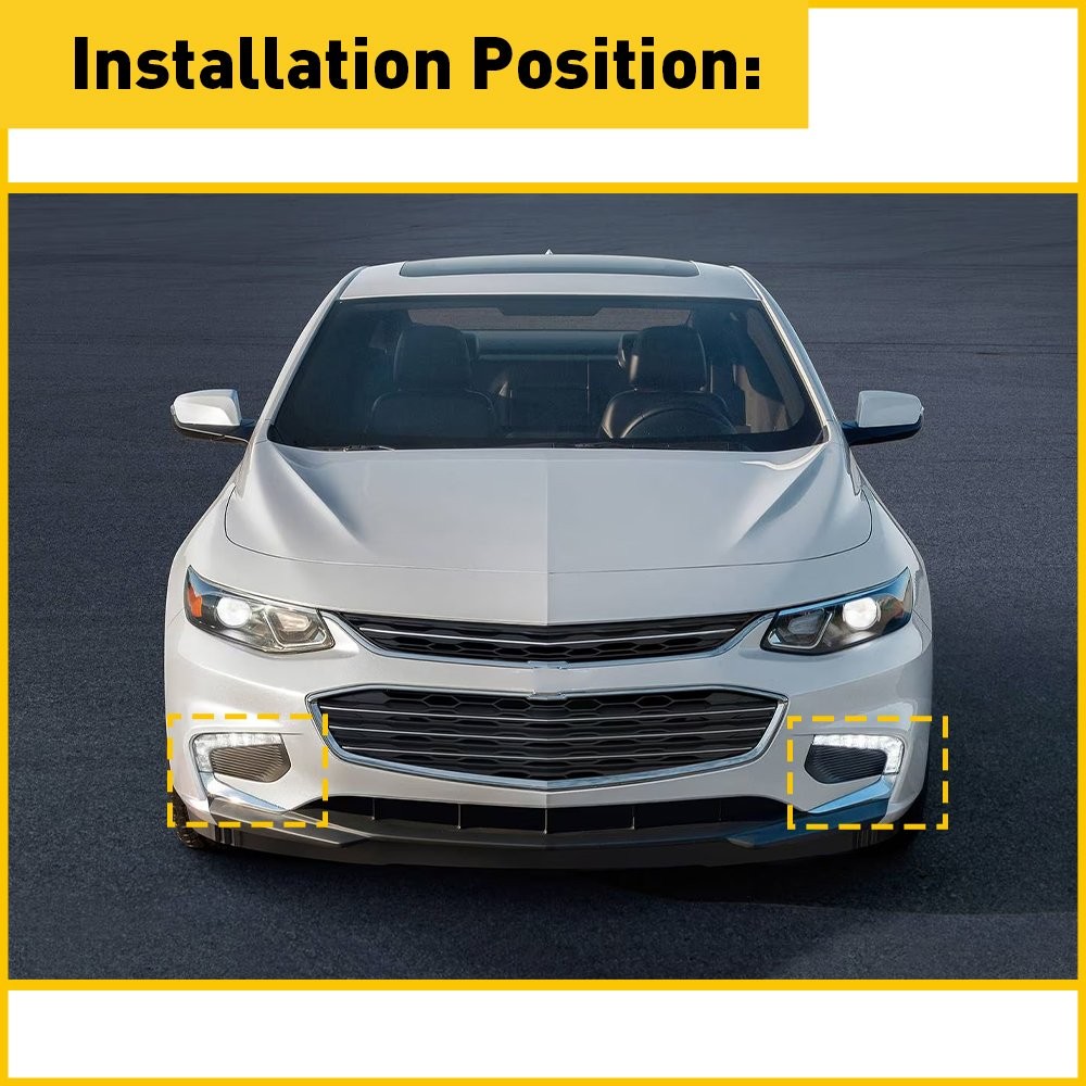 2X & Left Side Right Fog Light Covers GM1038230 For 2016-2018 Chevrolet Malibu W