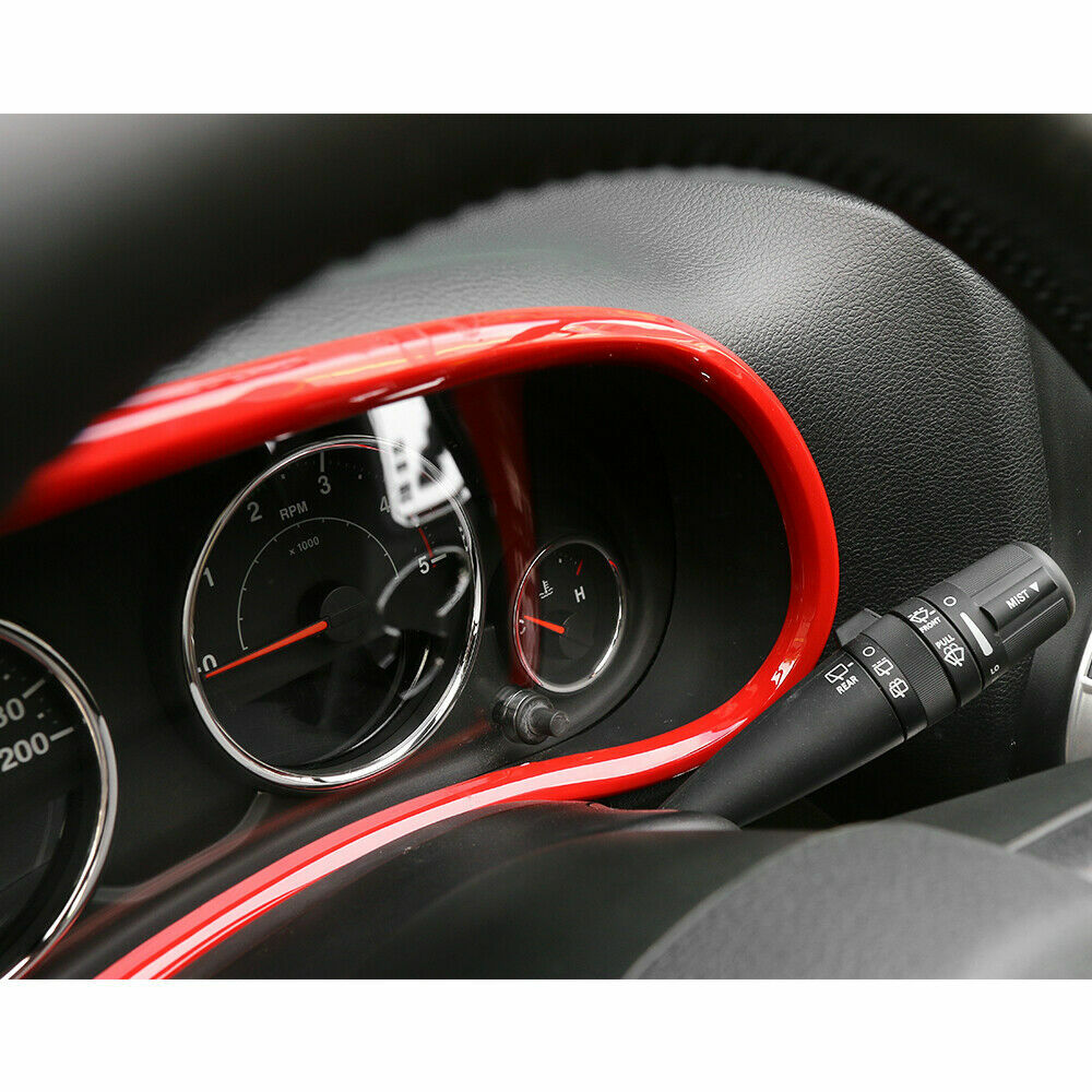 1pc Interior Dashboard Frame Trim Cover For Jeep Wrangler 2011+ Accessories Red