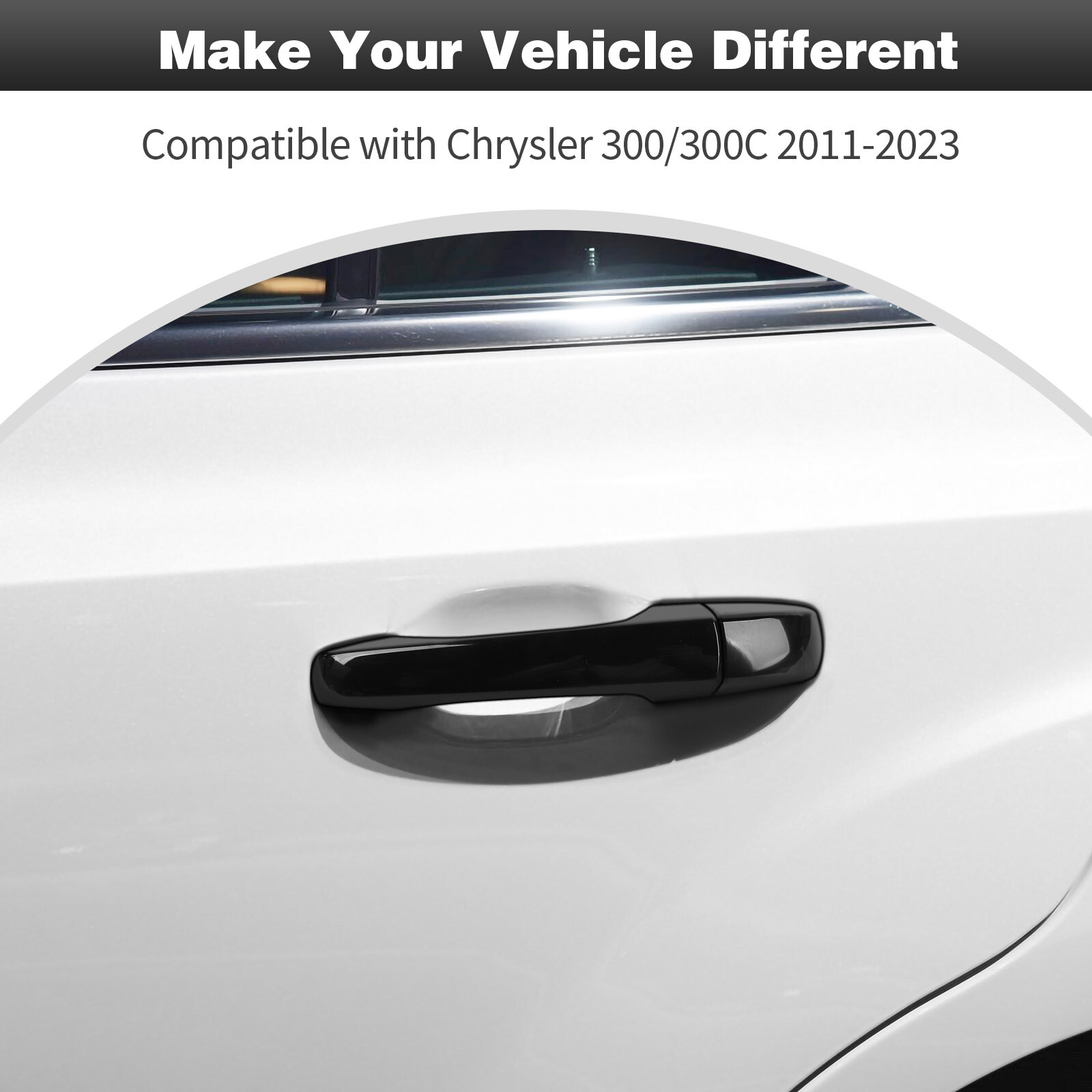 8PCS Gloss Black Overlay 4 Door Handle Cover For Chrysler 2011+ 300 Accessories
