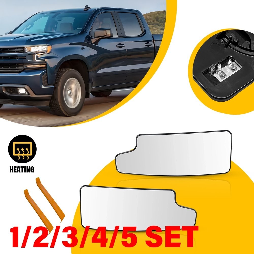Lower Mirror Glass Left+Right For 2020-21 GMC Sierra 1500 2500 HD 3500 HD 1-5SET