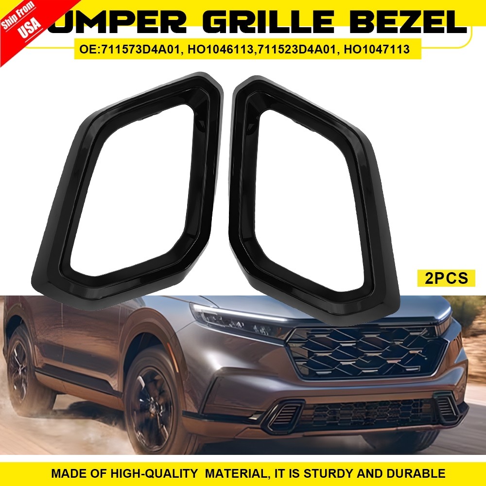 2PCS Front Bumper Lower Grille Trim Molding For Honda 2023 2024 2025 CRV Hybrid