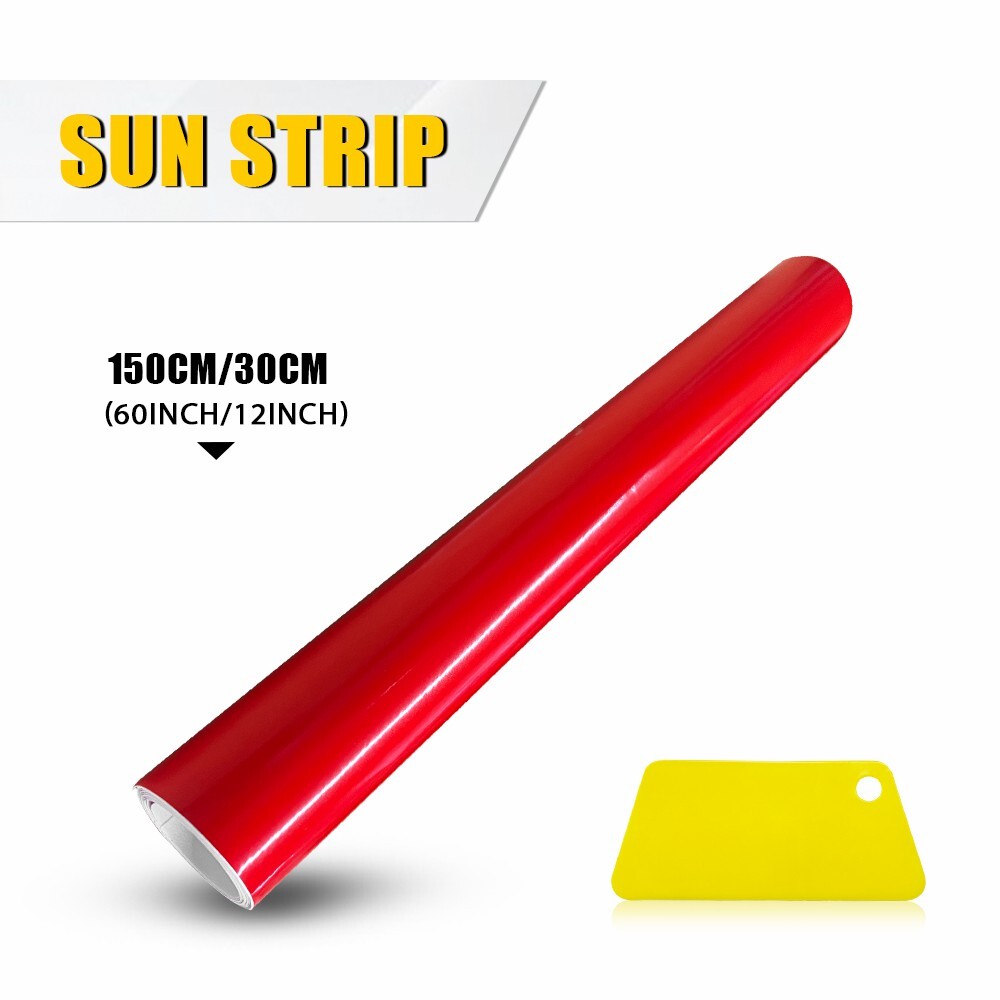 Sun Strip Visor Premium Vinyl Decal Windshield Banner PVC Film Cast 60″ x 8-12″