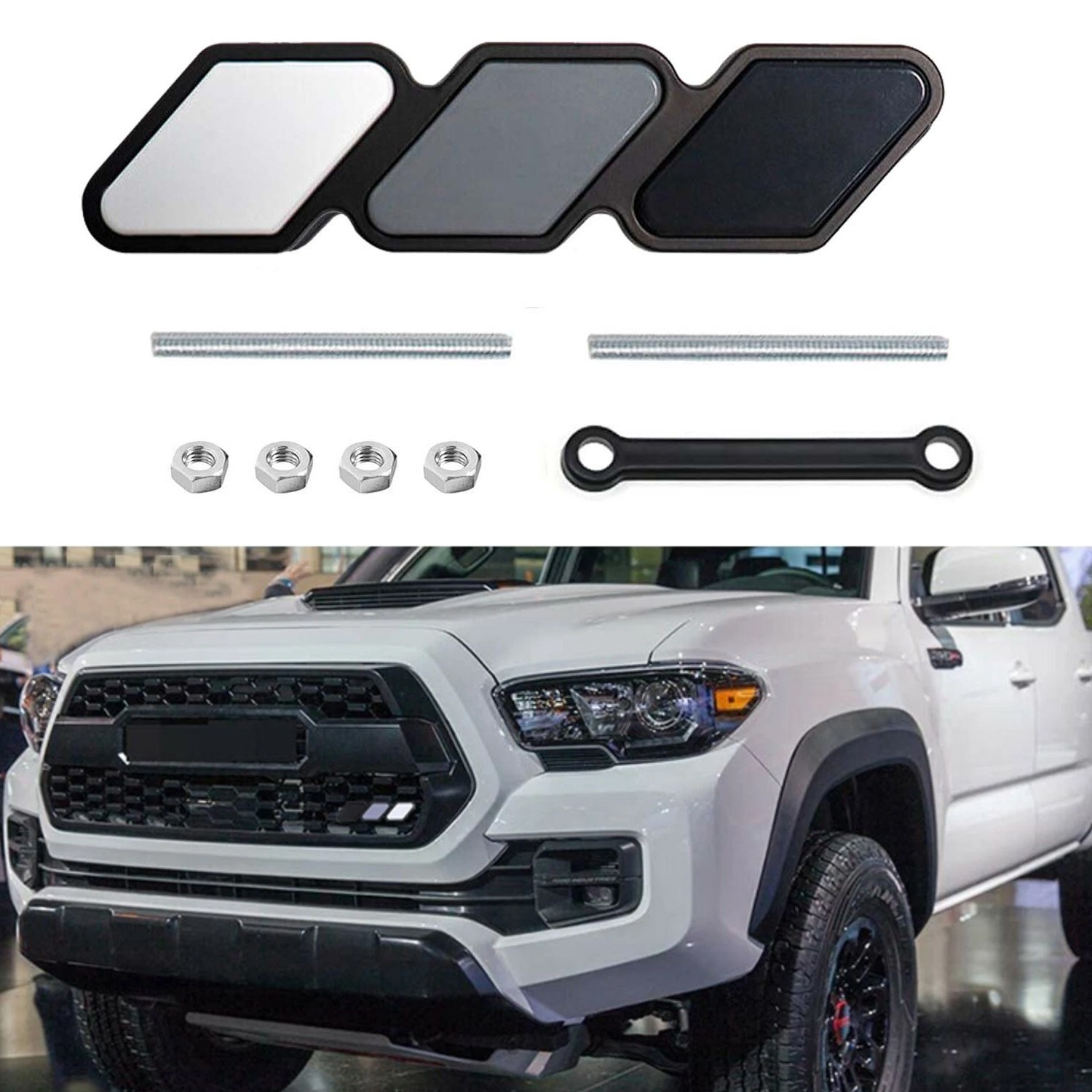 For Toyota Tacoma TRD 4Runner Tundra Accessories Tri-Color Grille Badge Emblem