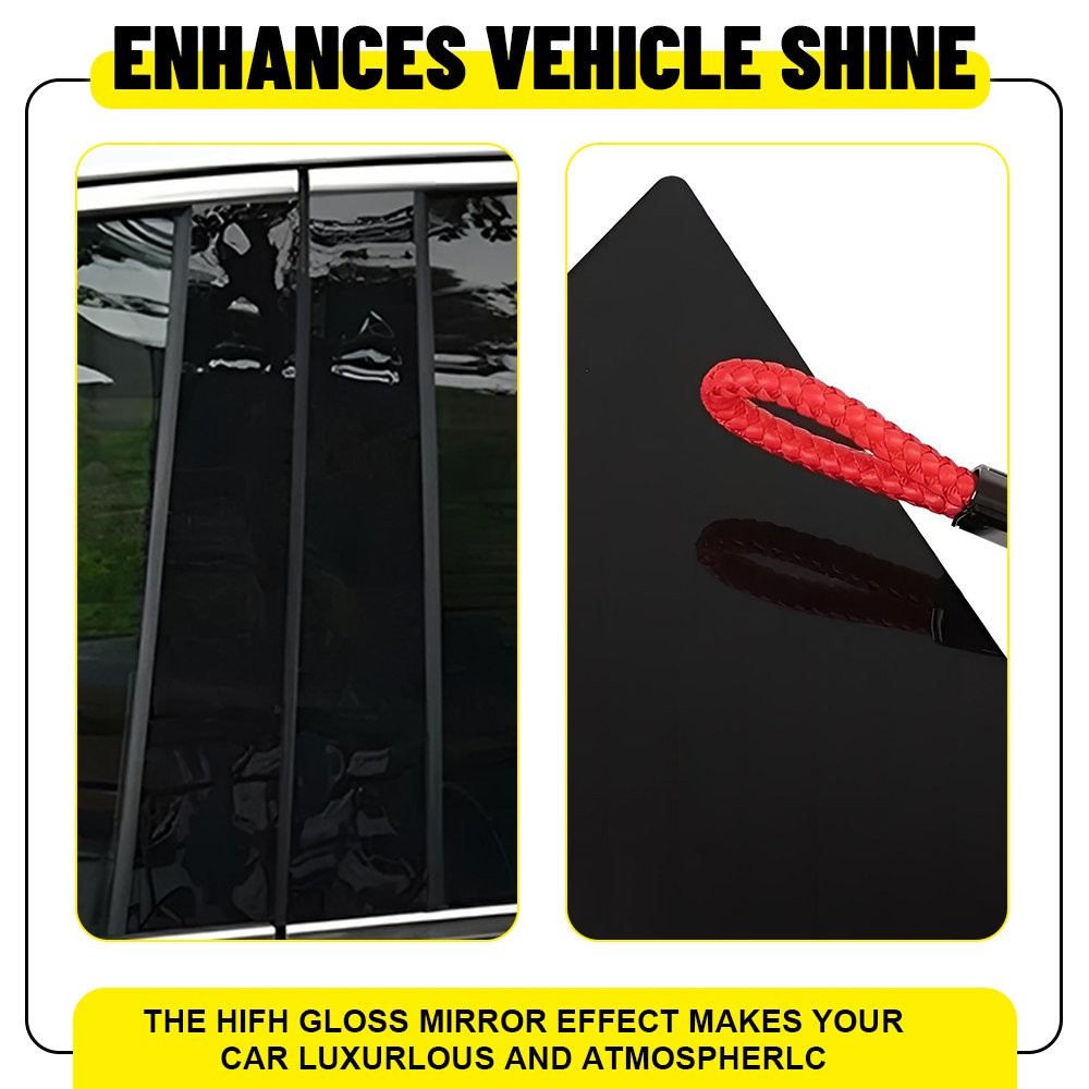 6x Gloss Black Door Pillar Posts Cover Trim For 2016 2017 2018-2020 Cadillac CT6