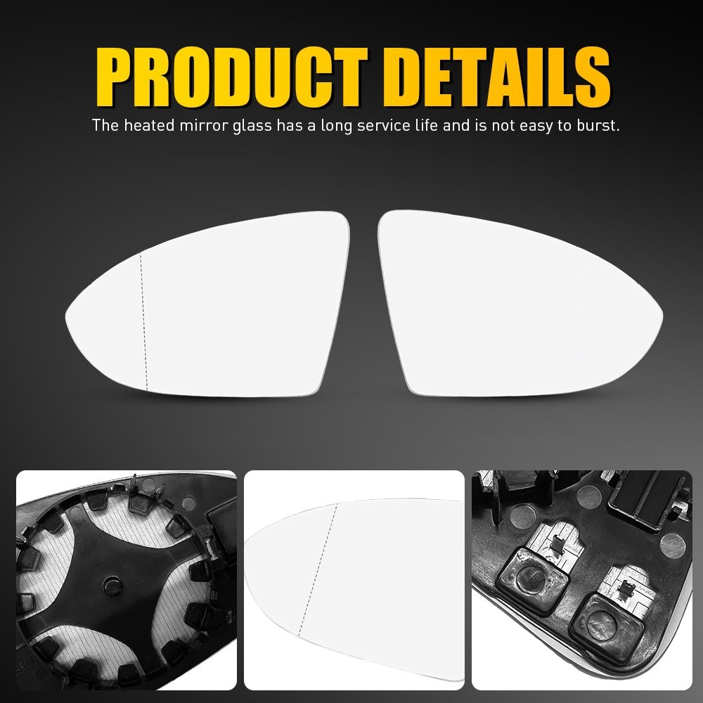 LH RH Side View Mirror Glass Heated For Volkswagen Golf R 2015-2019 5G0857522C