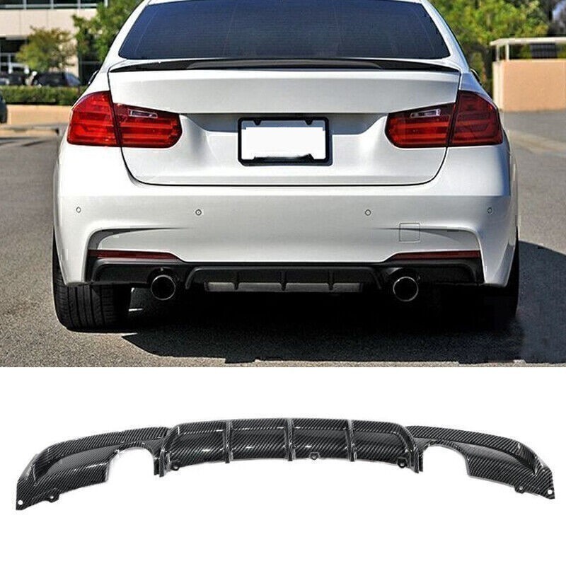 Rear Diffuser Bumper Lip Spoiler For 12-2018 BMW F30 M-Sport Carbon-Fiber */L