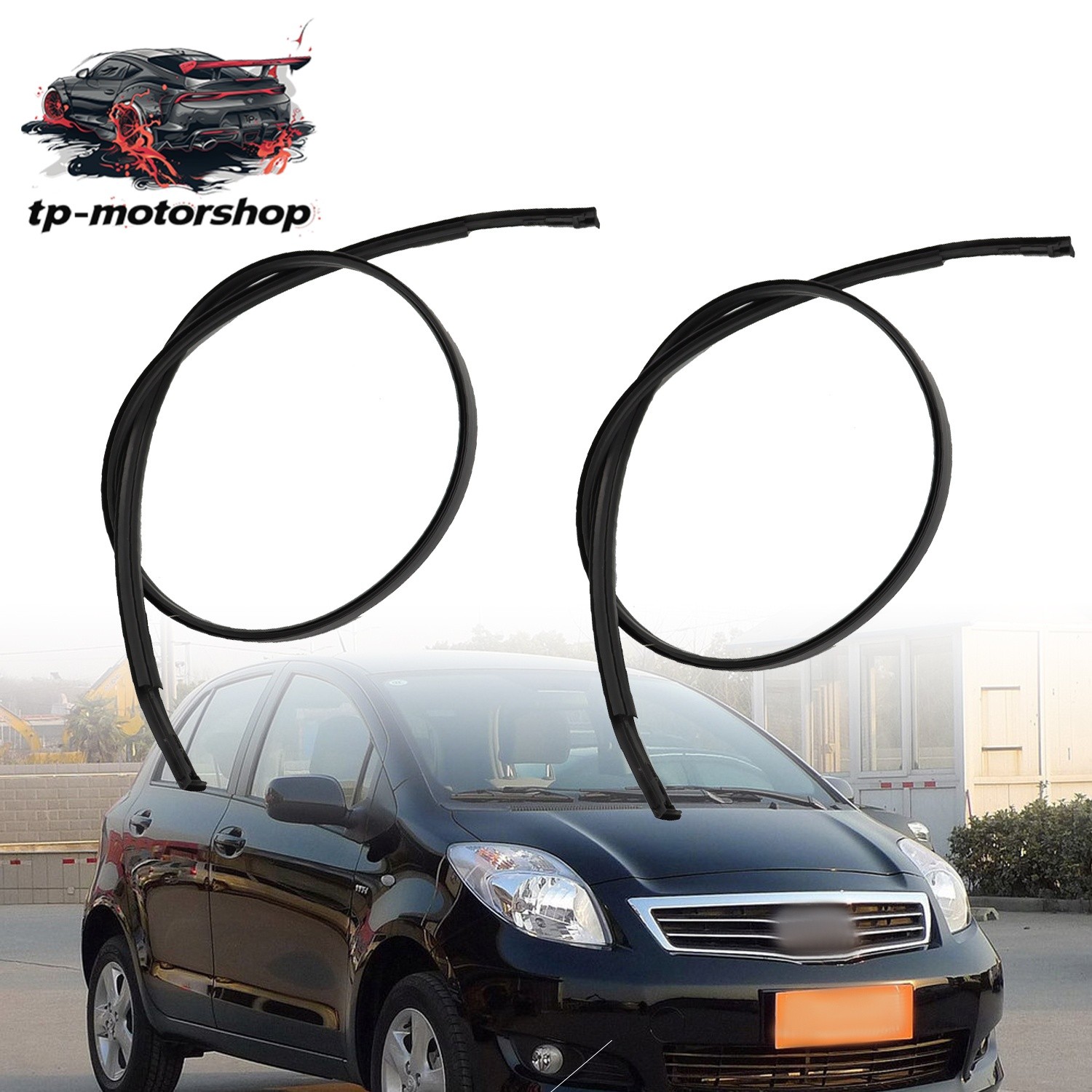 2x Roof Drip Molding Trim 75551-52130 For 2007-2011 Toyota Yaris Hatchback