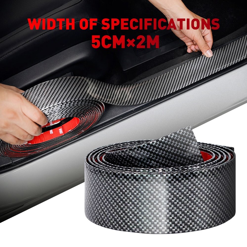 Carbon Fiber Car Door Sticker Body Protector Scuff Cover Sill Anti Scratch Guard