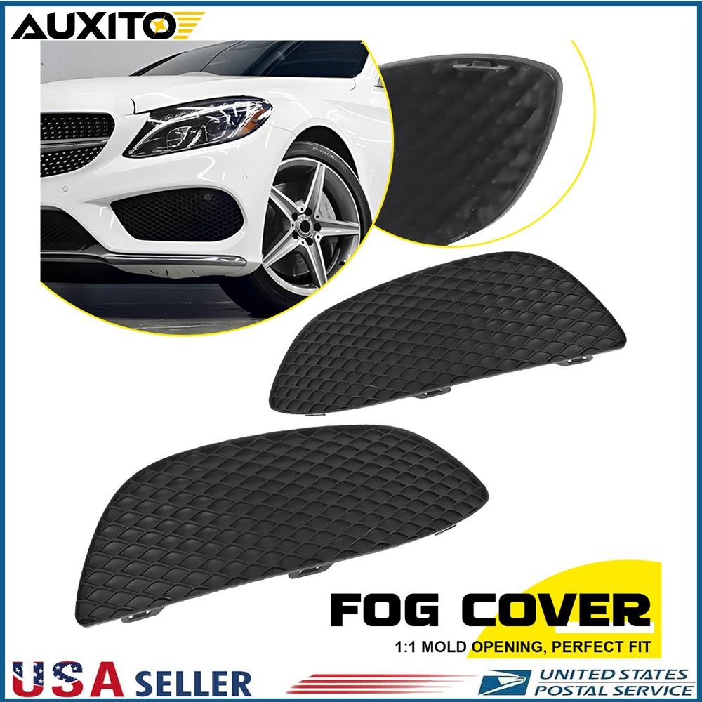 2x Fog Light Cover Set For 2015-2018 Mercedes Benz C300 Front Left & Right Side