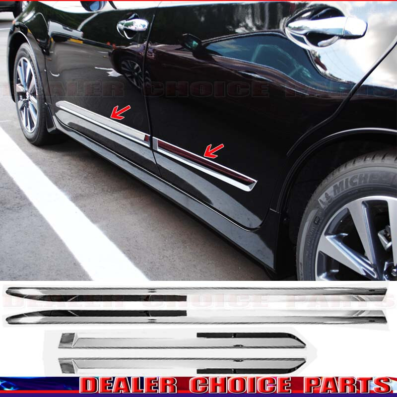 Fits 2013-2018 Nissan Altima Chrome Door Body Side Molding OE Factory Grade 4pc
