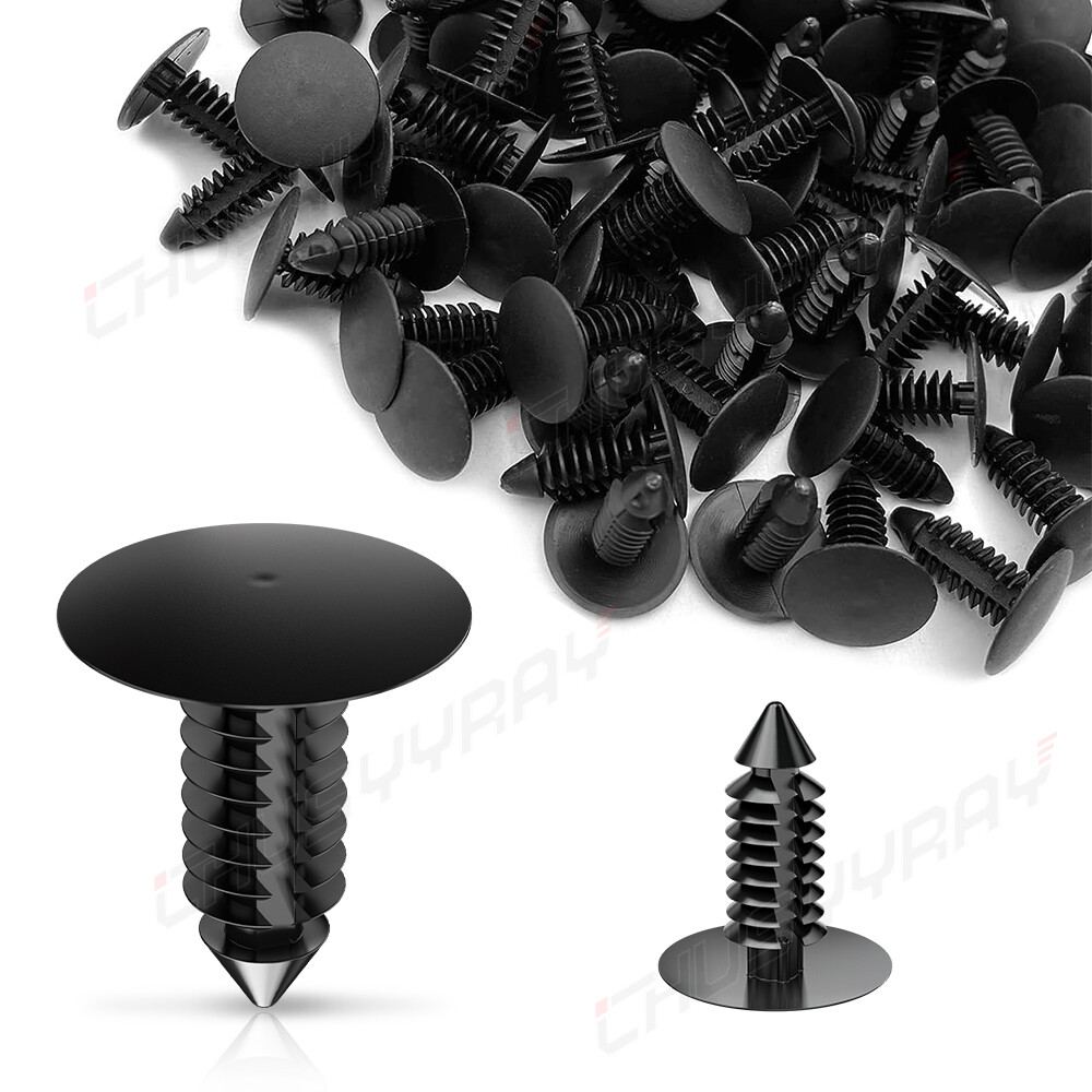 100 Push Type Clip Plastic Retainer Bumper Fender Fir Tree Fastener Fits 7.6mm