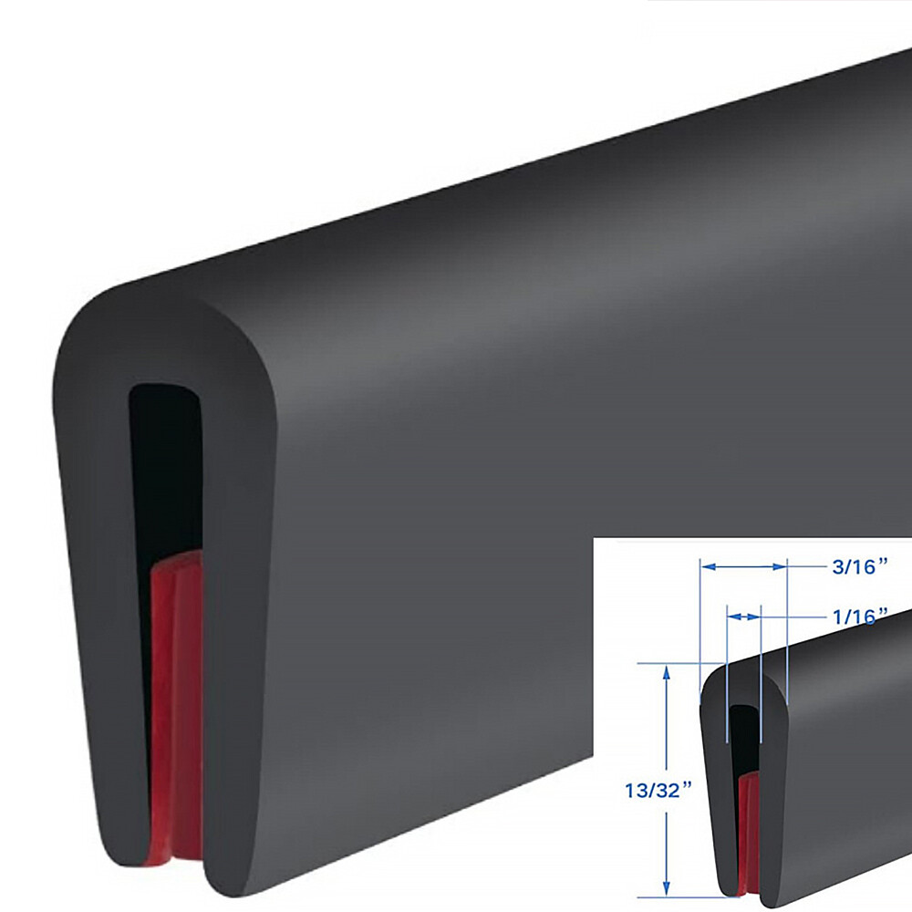 10FT Rubber Edge Trim U Channel Self Adhesive Sheet Metal Edge Guard Protector