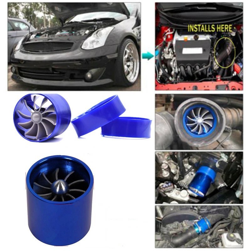 Universal 2.5″ Turbo Cold Air Intake Turbonator Hose Single Fan Fuel Gas Saver